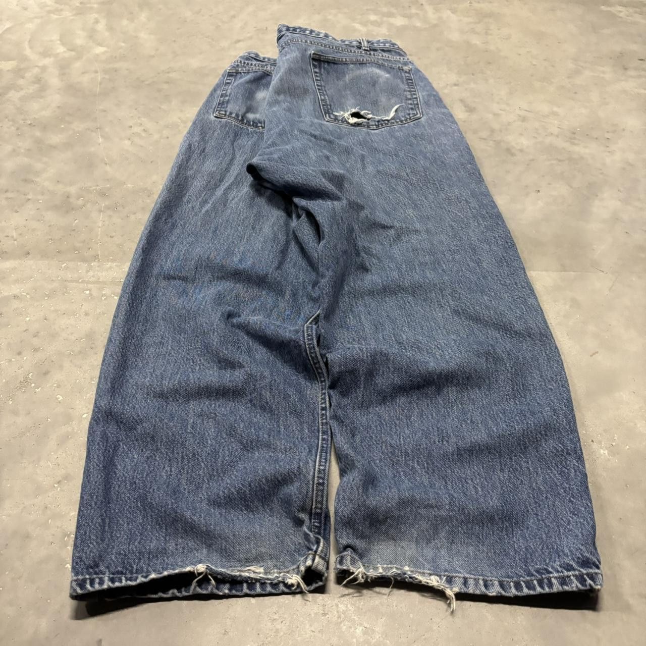 Japanese Brand × Vintage Crazy Vintage Y2K/2000s Baggy Dark Wash Skater Denim Jeans! Size US 42 / EU 58 - 4 Thumbnail