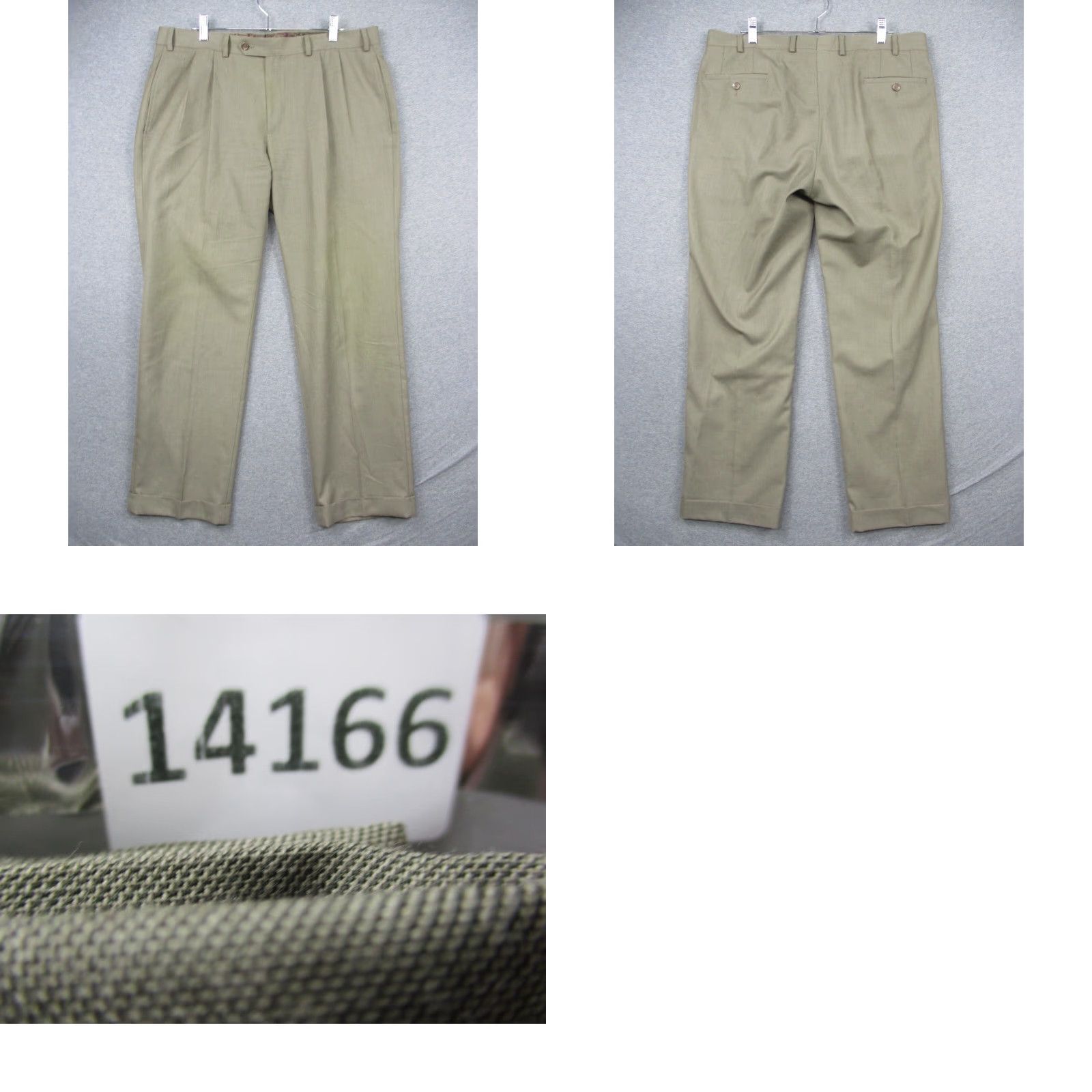 Ralph Lauren VINTAGE Lauren Ralph Lauren Pants 36x30 Wool Tan Pleated Cuffed Mens Regular Straight Dress Pants Brown Peak 90s Size US 36 / EU 52 - 8 Thumbnail