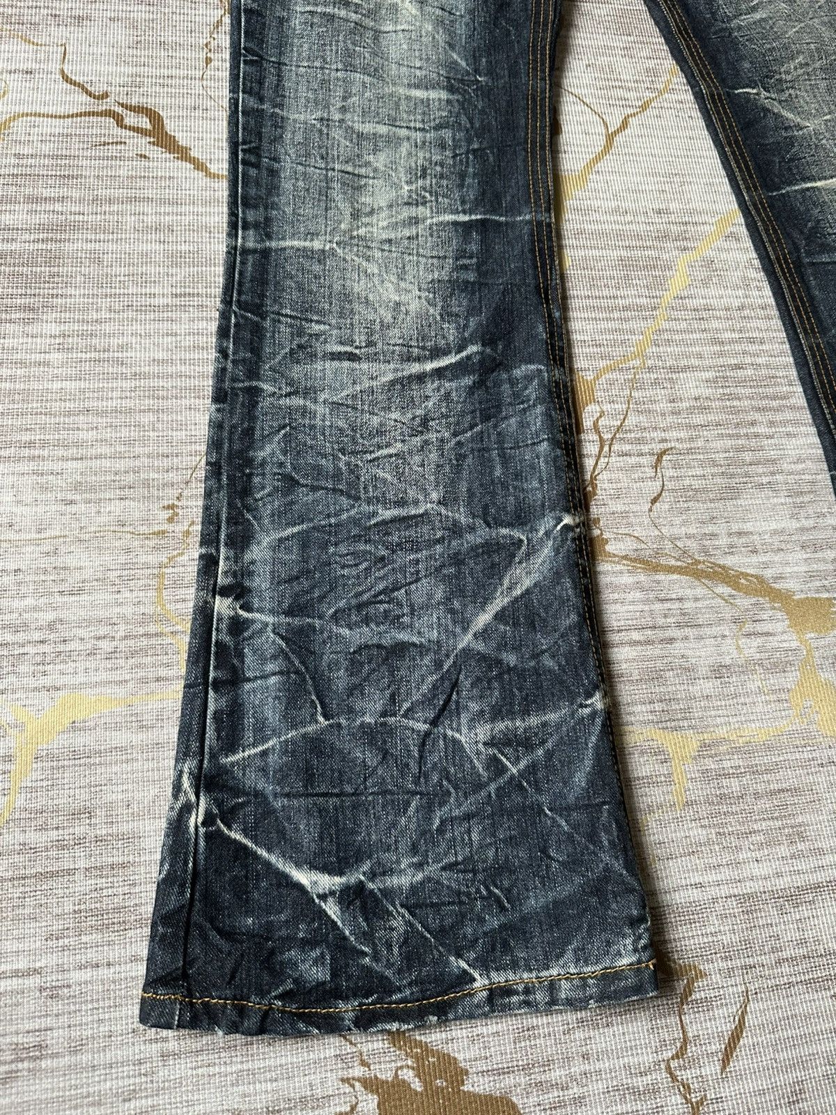 Japanese Brand FLARE Sky Bomber Claw Marks Design Denim Size US 34 / EU 50 - 6 Thumbnail