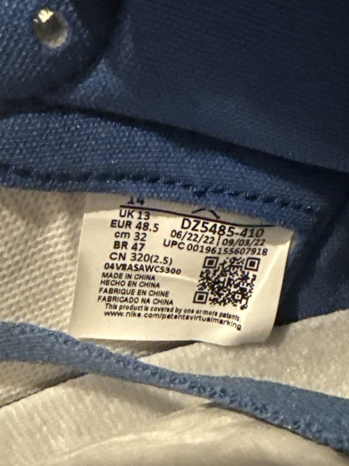 Jordan Brand Jordan 1 Retro High OG True Blue Size US 14 / EU 47 - 2 Thumbnail