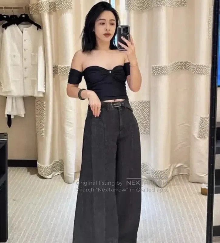 Chanel Chanel Black Off-Shoulder Short Sleeve Top . Size XS / US 0-2 / IT 36-38 - 9 Thumbnail
