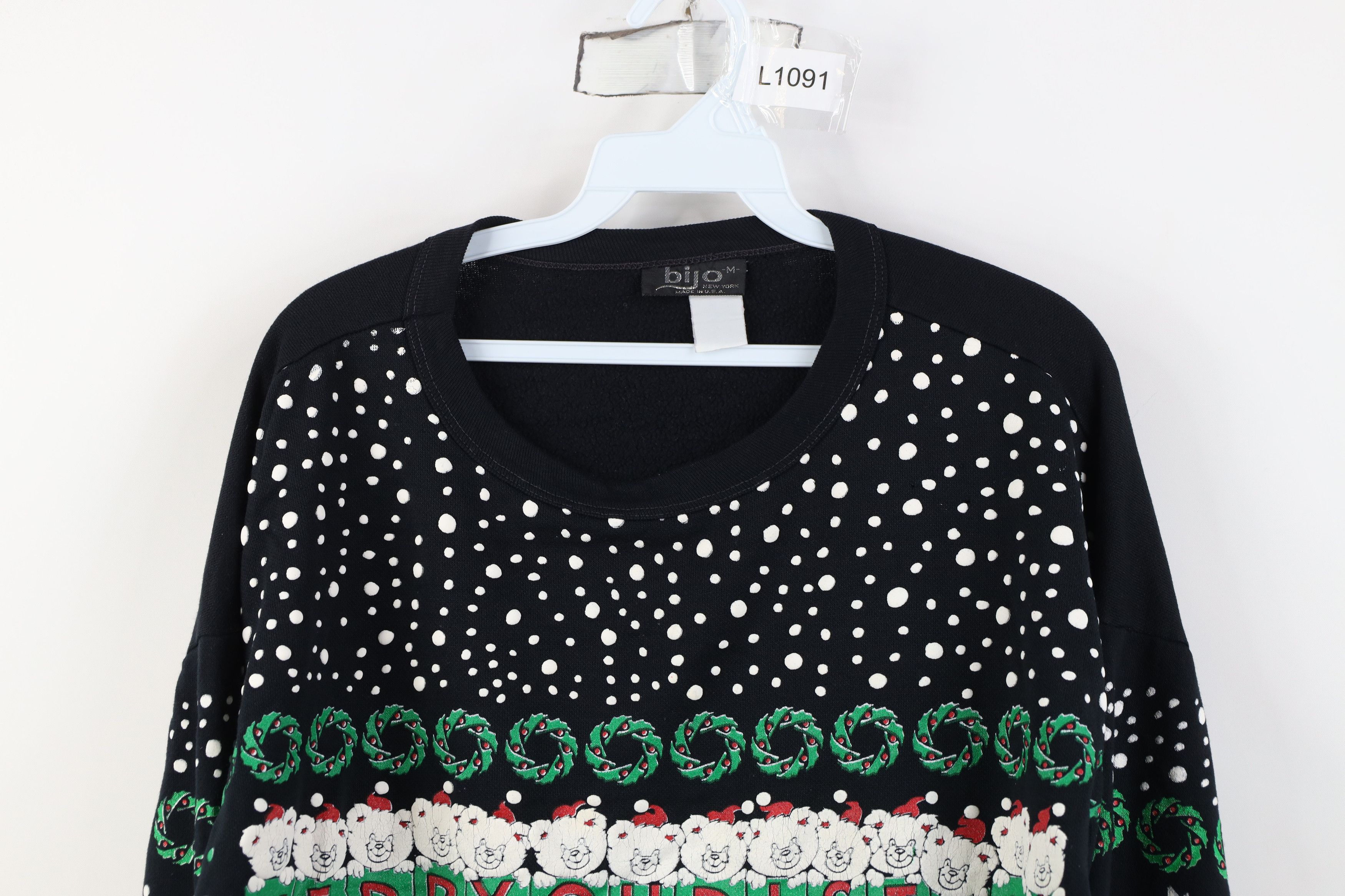 Vintage Vintage 90s All Over Print Merry Christmas Sweatshirt USA Size M / US 6-8 / IT 42-44 - 2 Thumbnail
