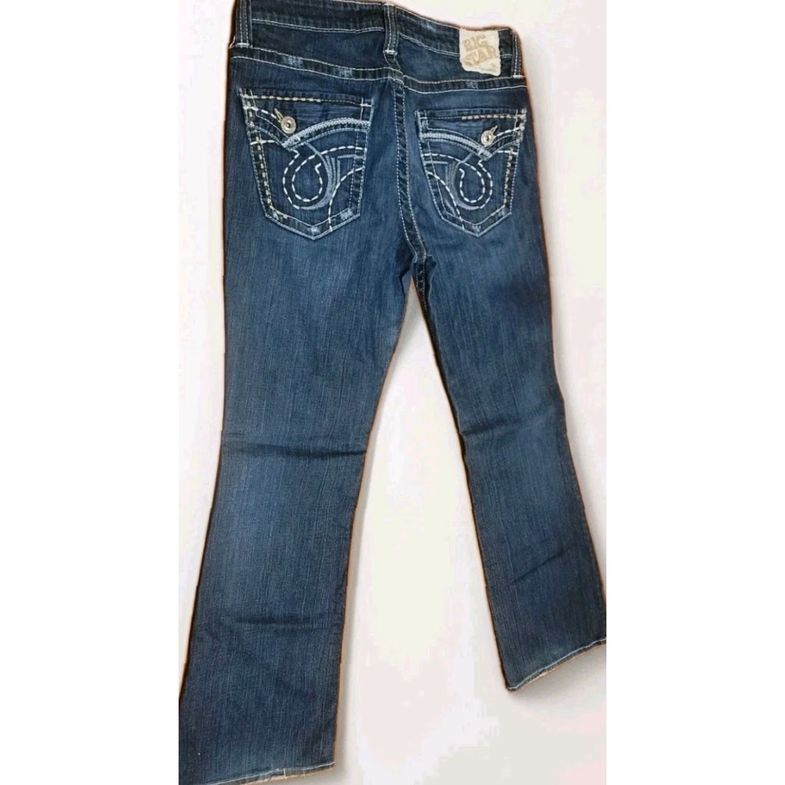 Denime BIG STAR Maddie Boot Cut Jeans Women's 29x32 Denim Blue Mid Rise Jeans Jeans Women Butt Bootcut Logo 90s Festival Hippie Grunge Cowboys Mens Girls Size 29" - 2 Thumbnail
