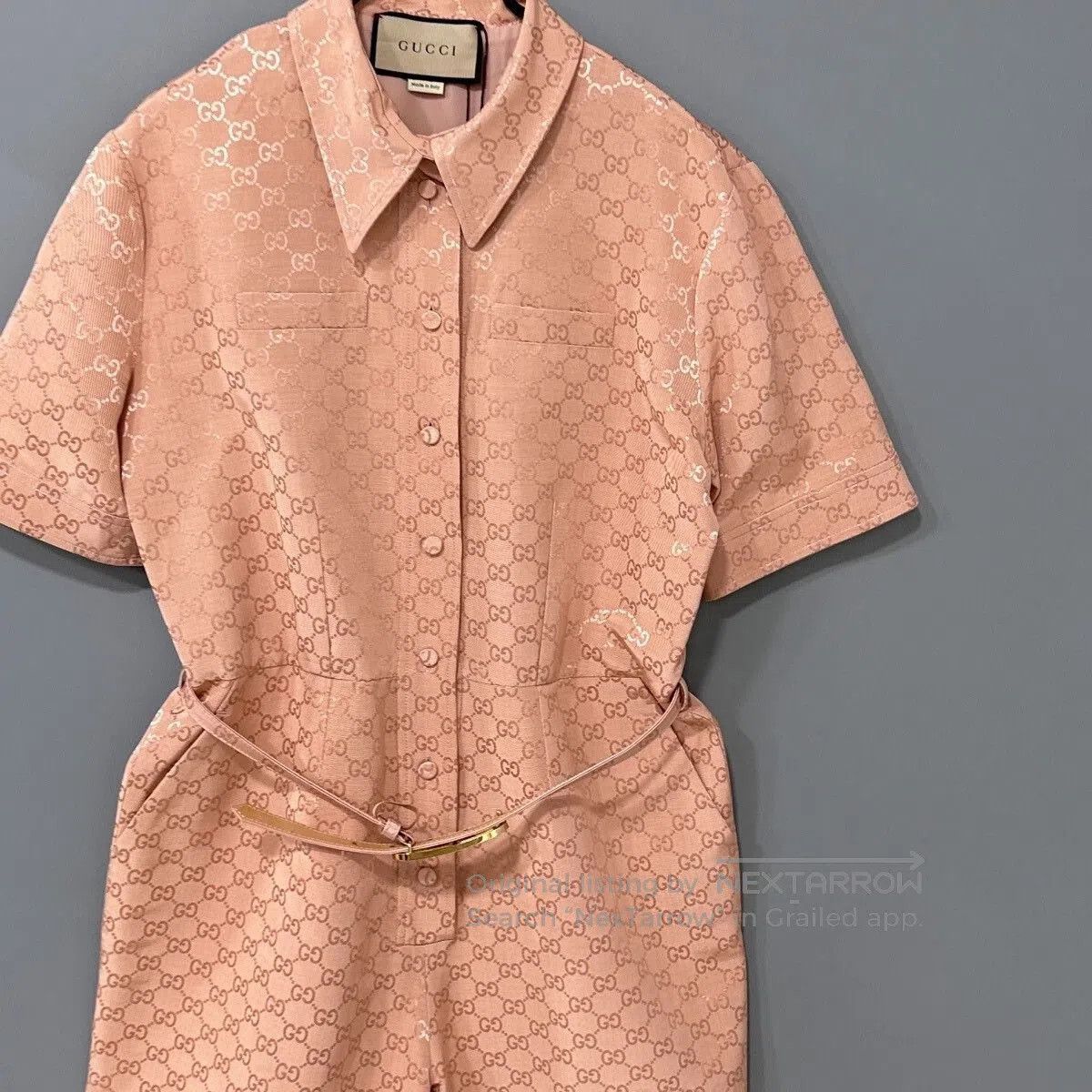 Gucci Gucci Pink GG Monogram Jumpsuit. Size 41" - 2 Thumbnail