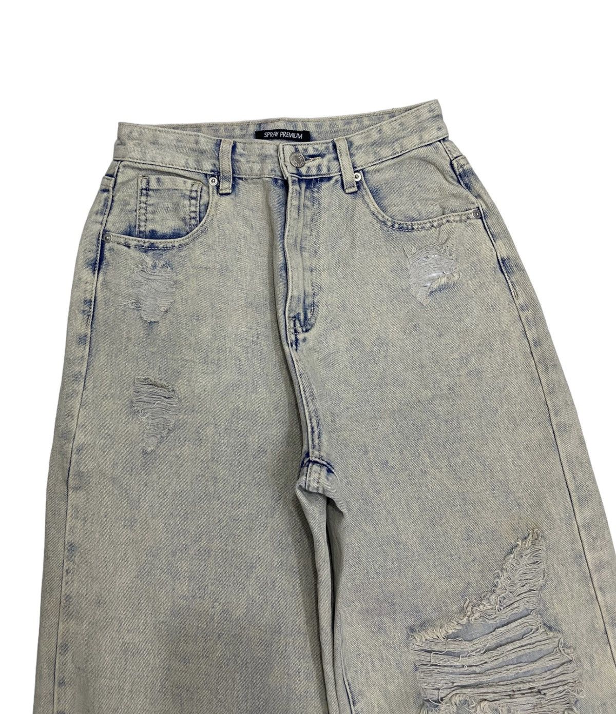 Hysteric Glamour × If Six Was Nine BAGGY🔥SPRAY PREMIUM BLUE WASH DISTRESSED BAGGY DENIM JEANS Size US 27 - 5 Thumbnail