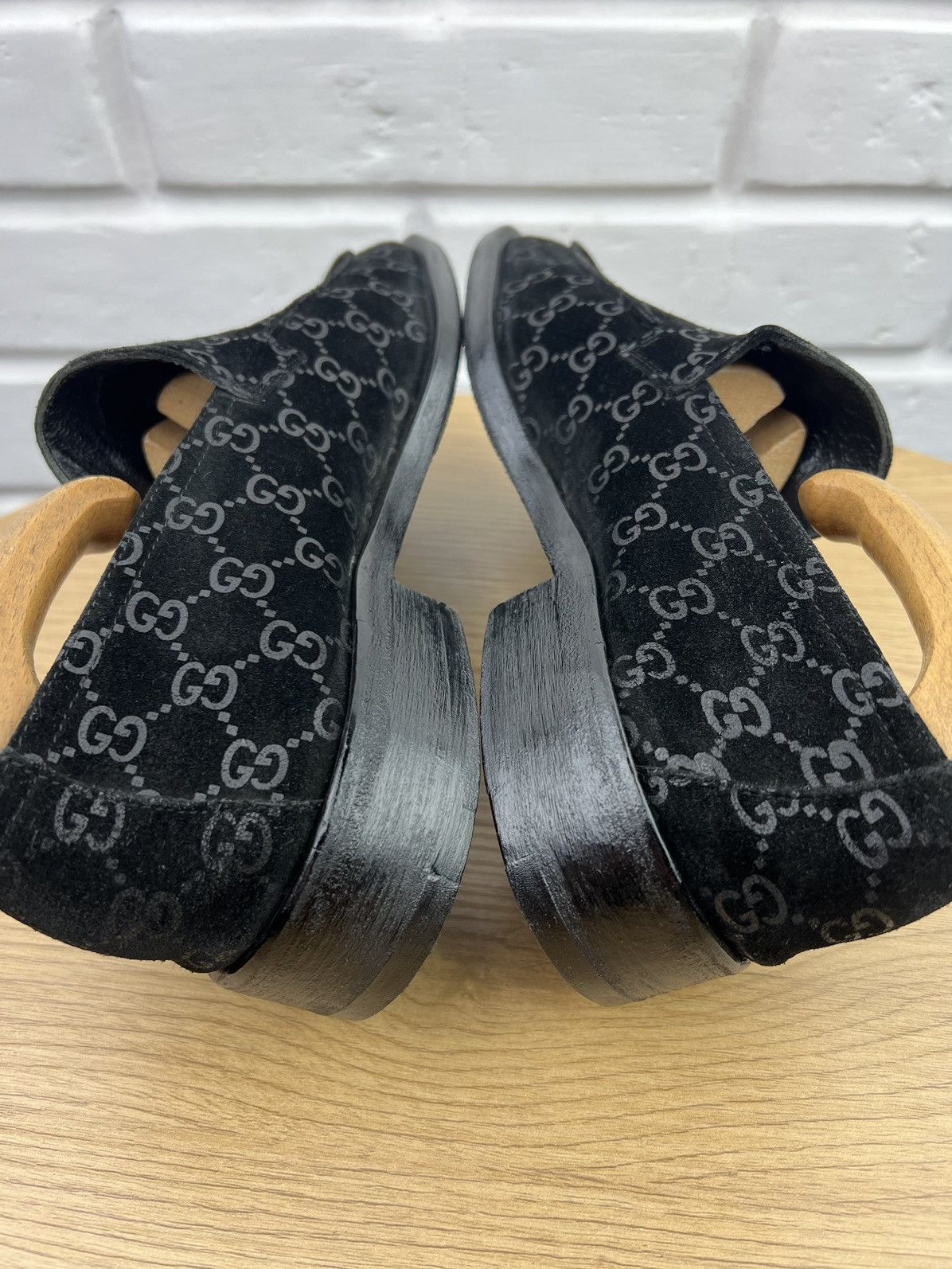 Gucci GUCCI Loafers Suede Shoes GG Monogram Canvas Black Men’s Size US 8 / EU 41 - 11 Thumbnail