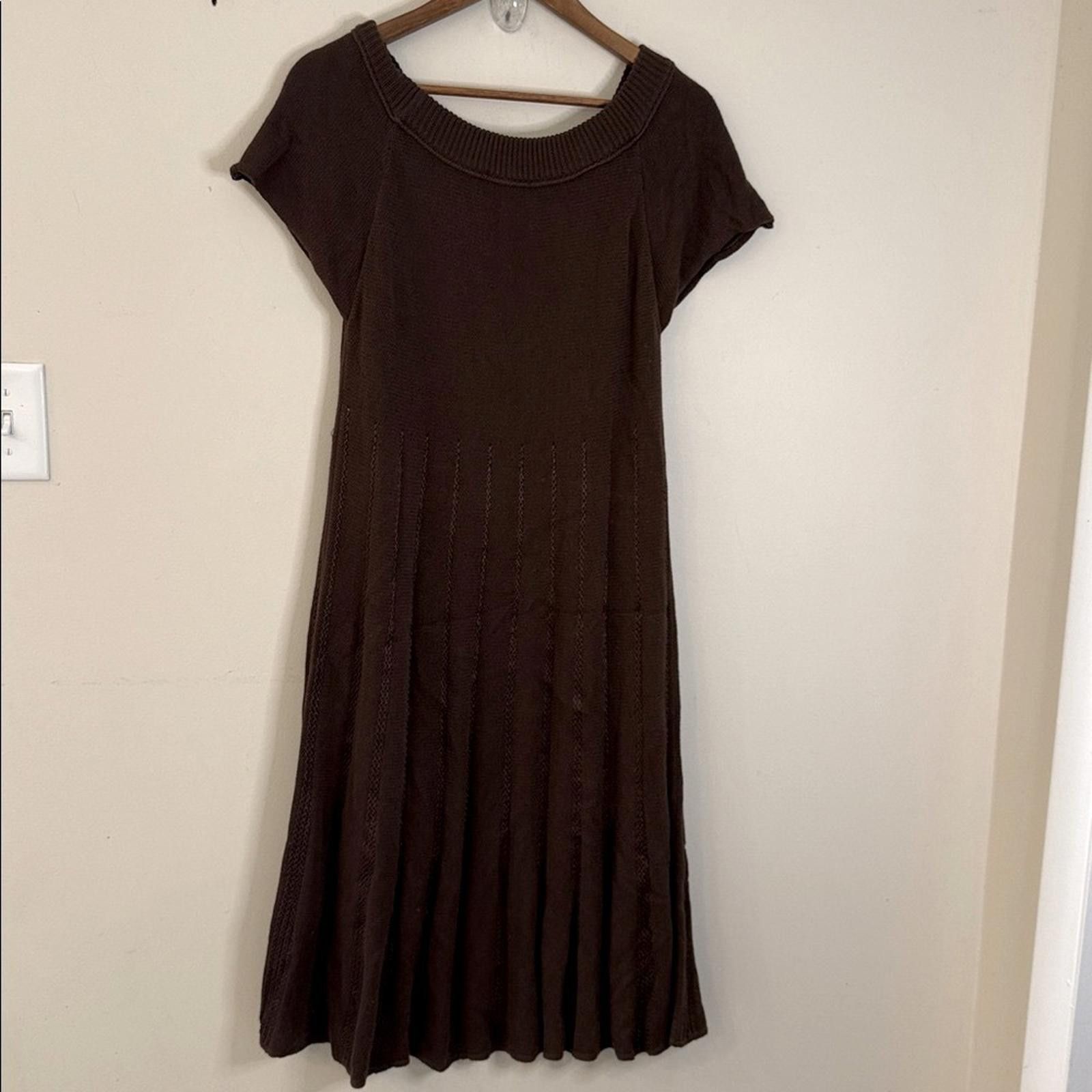 Coldwater Creek Coldwater Creek brown Cotton Knit Midi Sweater Dress SZ PL Size L / US 10 / IT 46 - 3 Thumbnail