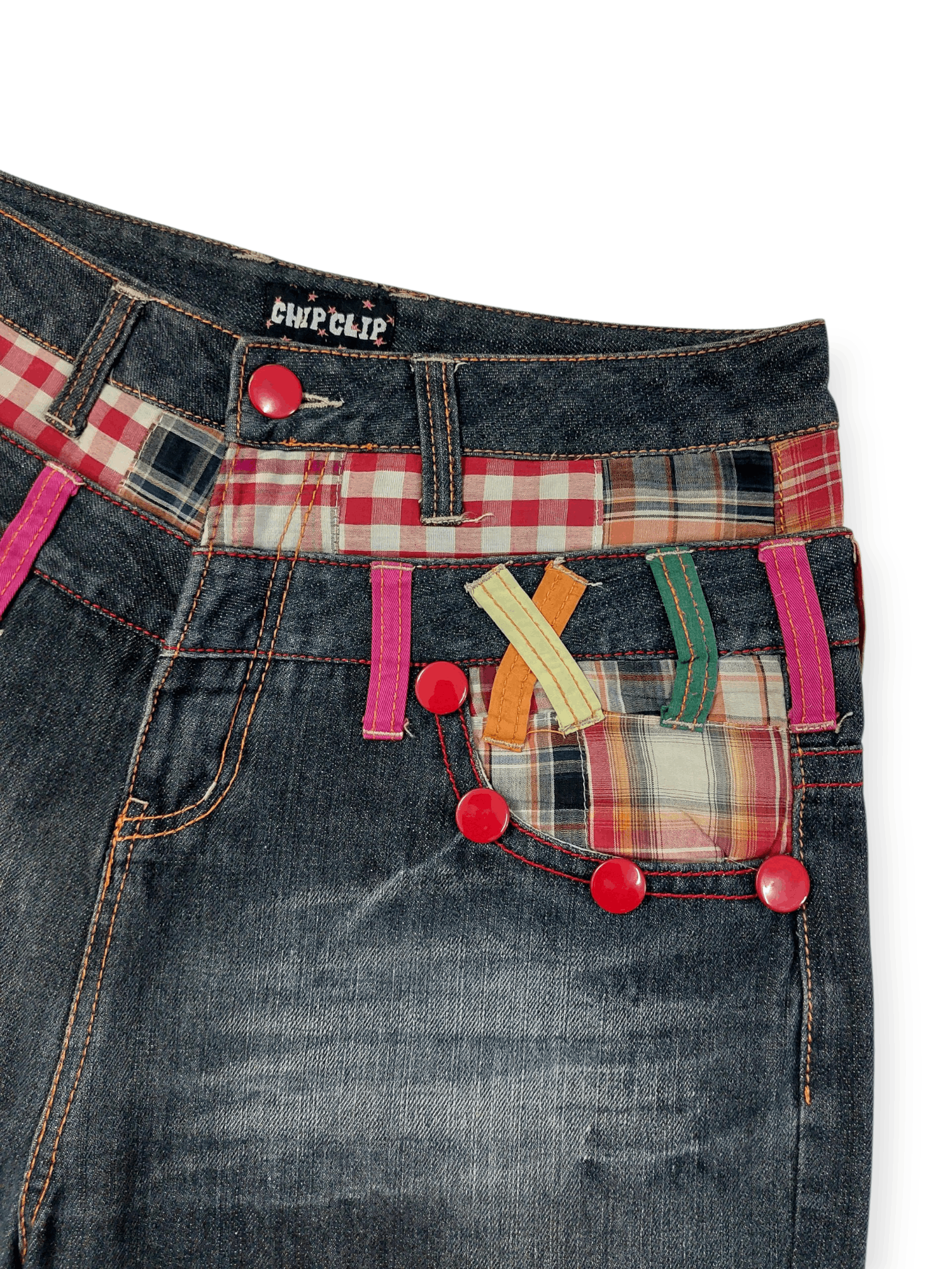 Designer Chip Clip Double Waist Patched Kapital Style Short Size US 31 - 5 Thumbnail