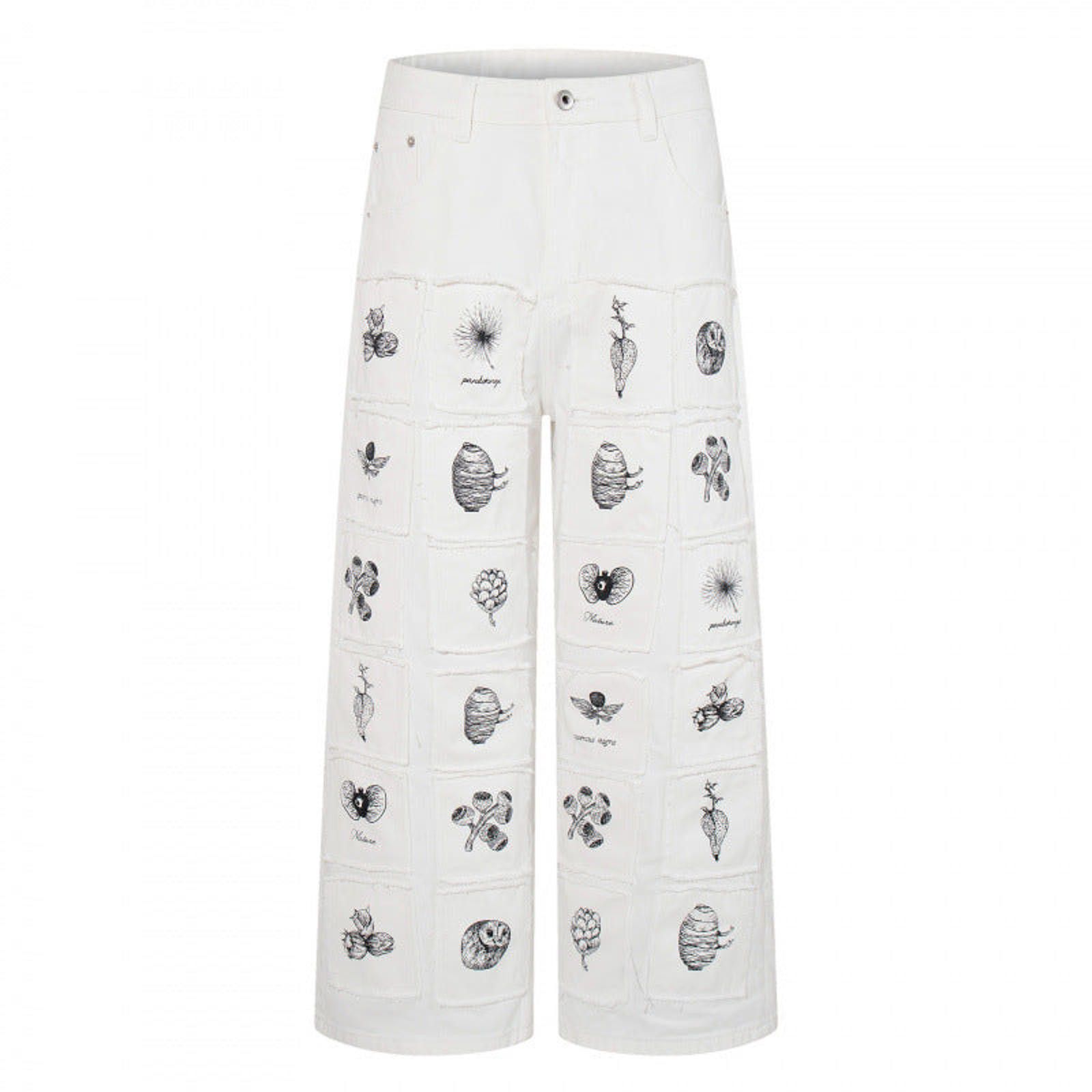 Jean Botanical Illustration Wide-Leg Jeans Size US 30 / EU 46 - 6 Thumbnail