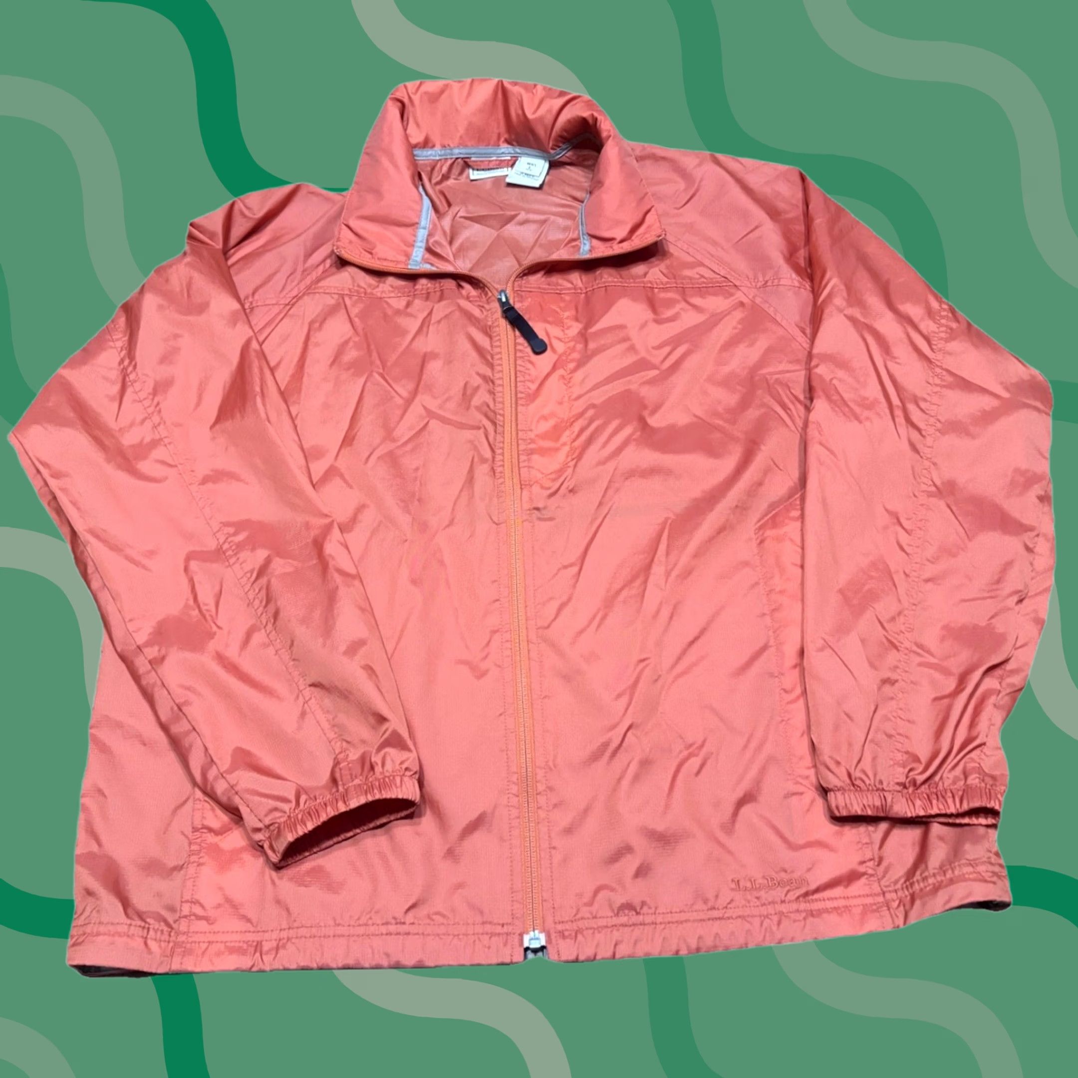 Vintage L.L. Bean Jacket Mens Large Orange Full Zip Windbreaker G1 Size US L / EU 52-54 / 3 - 1 Thumbnail
