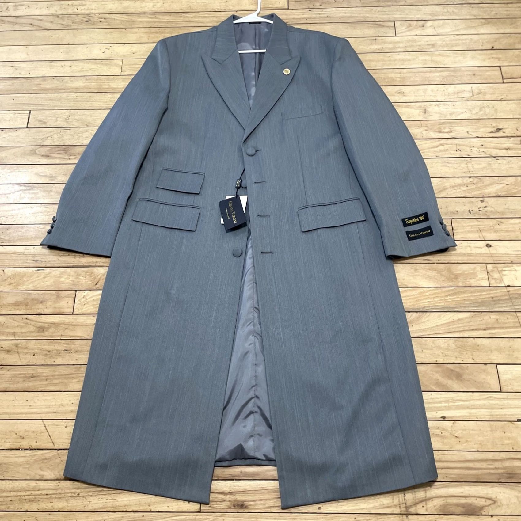Vintage VINTAGE Gianni Vironi Super 100 Trench Coat Women 42R Gray Lightweight Sleek NEW Size M / US 6-8 / IT 42-44 - 4 Thumbnail