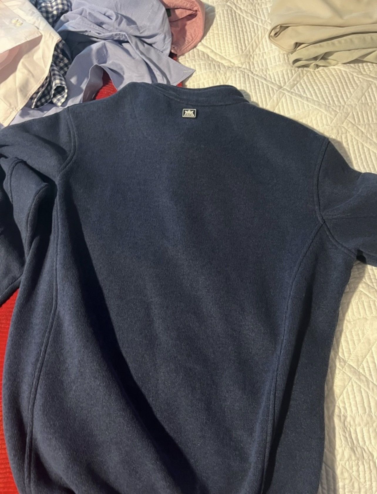 Peter Millar Peter Millar Navy Quarter Zip Fleece Pullover Size US L / EU 52-54 / 3 - 4 Thumbnail