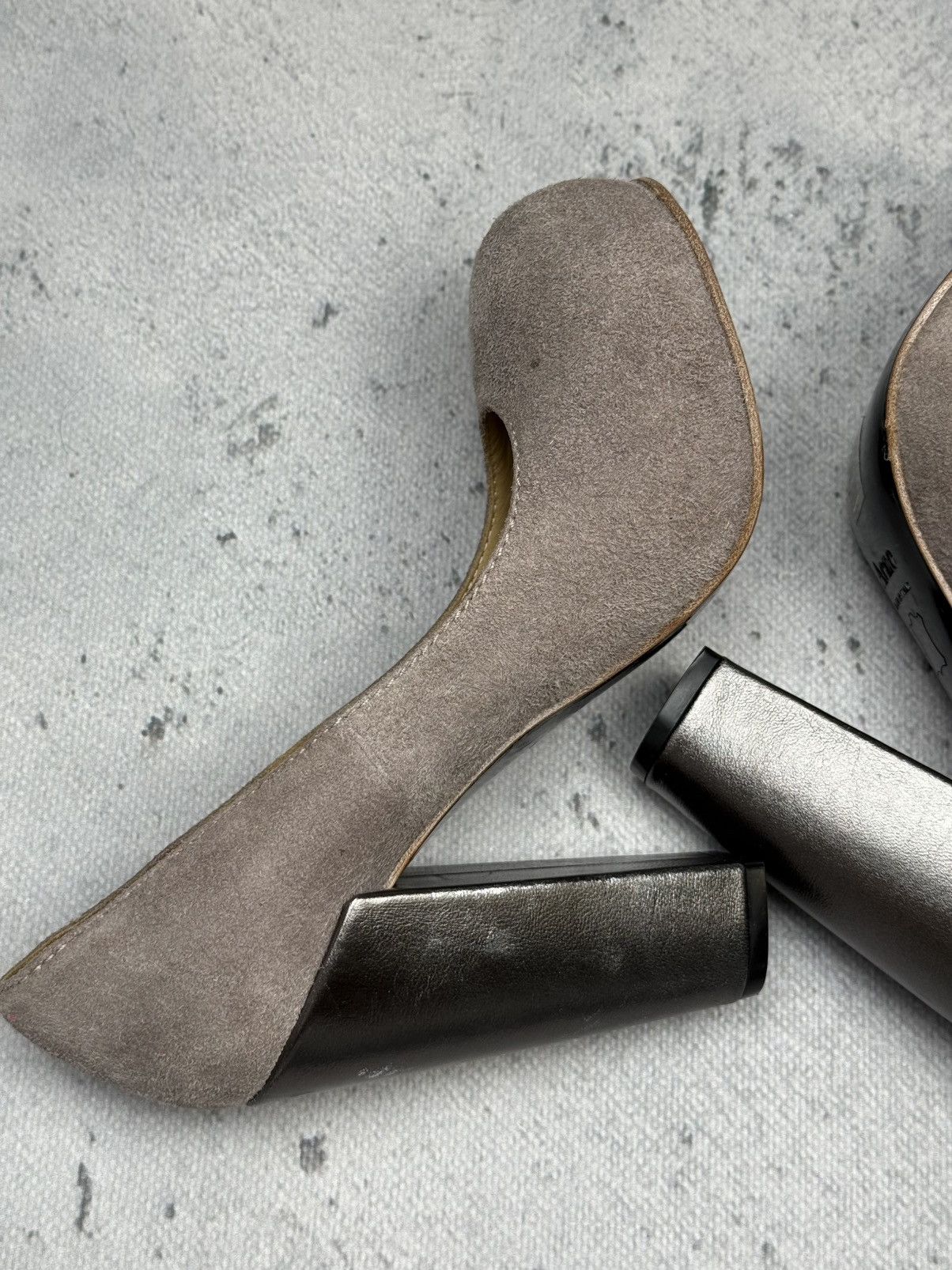 Acne Studios Vintage Acne Studios Taupe Suede Chunky Block Heel Pumps Lux Size US 7 / IT 37 - 17 Thumbnail