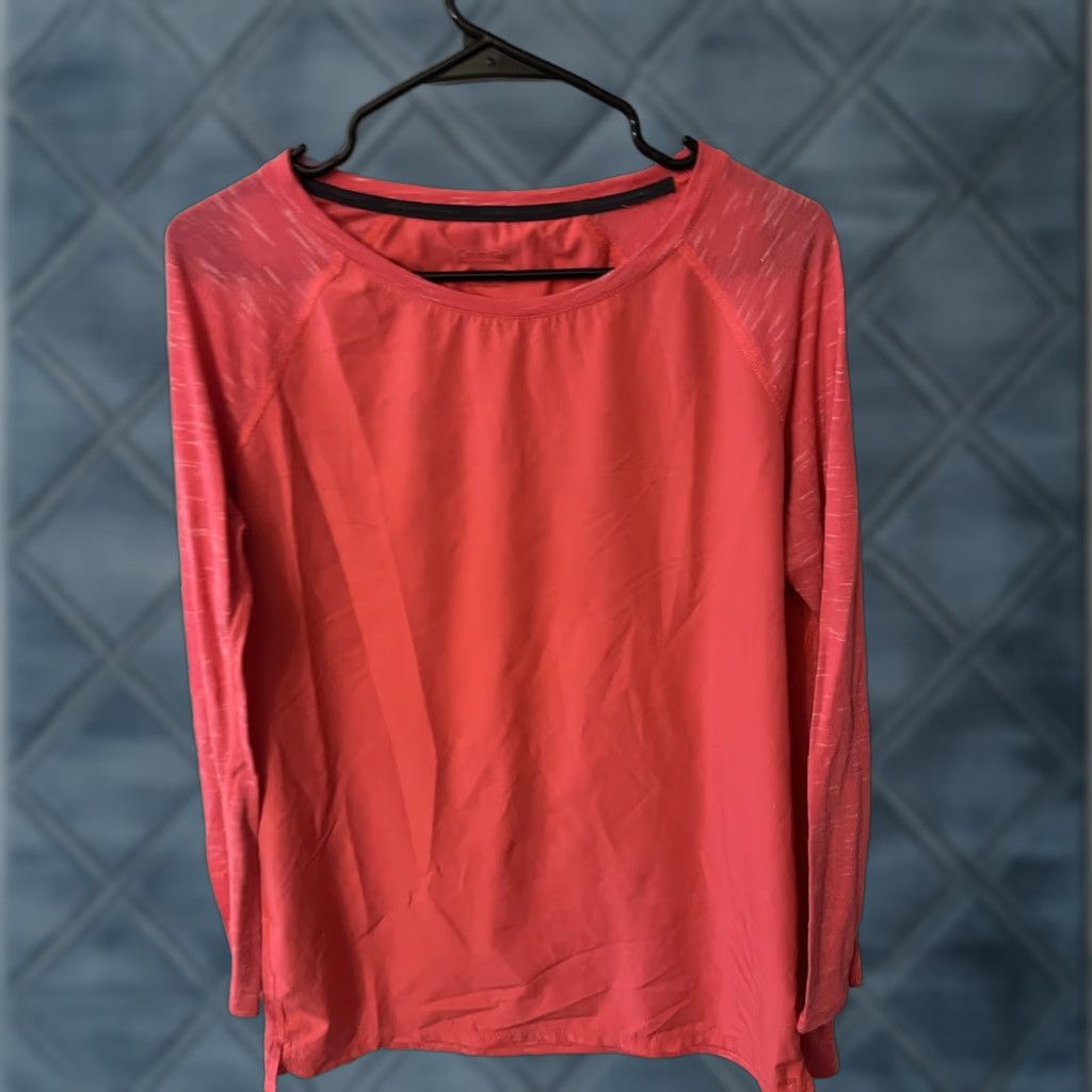 Calvin Klein Calvin Klein Performance Quick Dry Long Sleeve Shirt - Medium Neon Pink - Women's Activewear Size M / US 6-8 / IT 42-44 - 1 Thumbnail