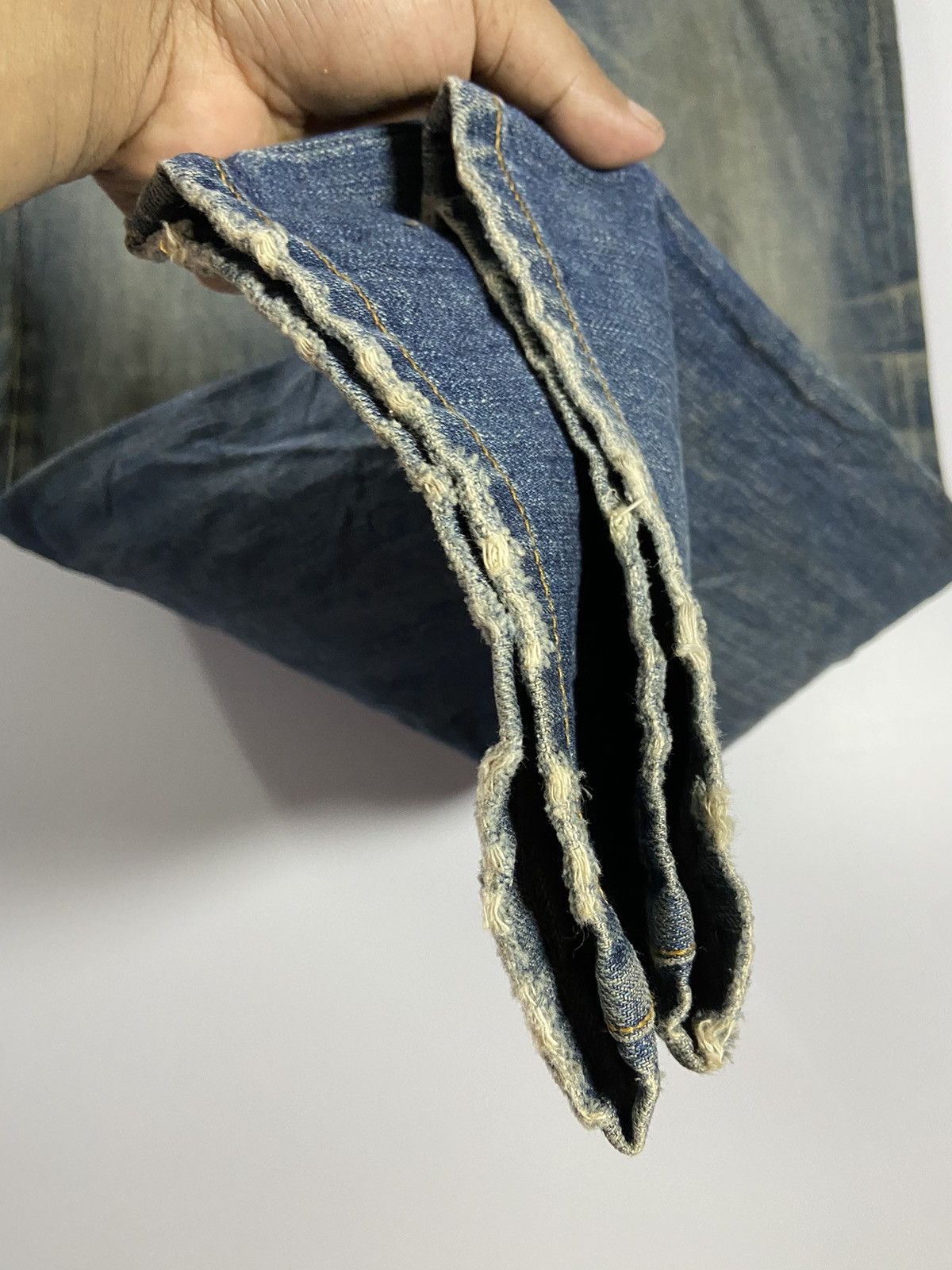 Vintage THE HAND FOOT 210 DOUBLE GATE 12oz DENIM JEANS Size US 32 / EU 48 - 7 Thumbnail