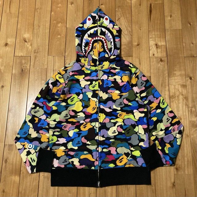 Bape BAPE Multi Camo WGM Shark Full Zip Hoodie a bathing ape Size US M / EU 48-50 / 2 - 2 Thumbnail