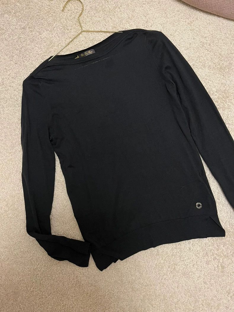 Loro Piana LORO PIANA Black knit elastic base sweater Size S / US 4 / IT 40 - 1 Thumbnail