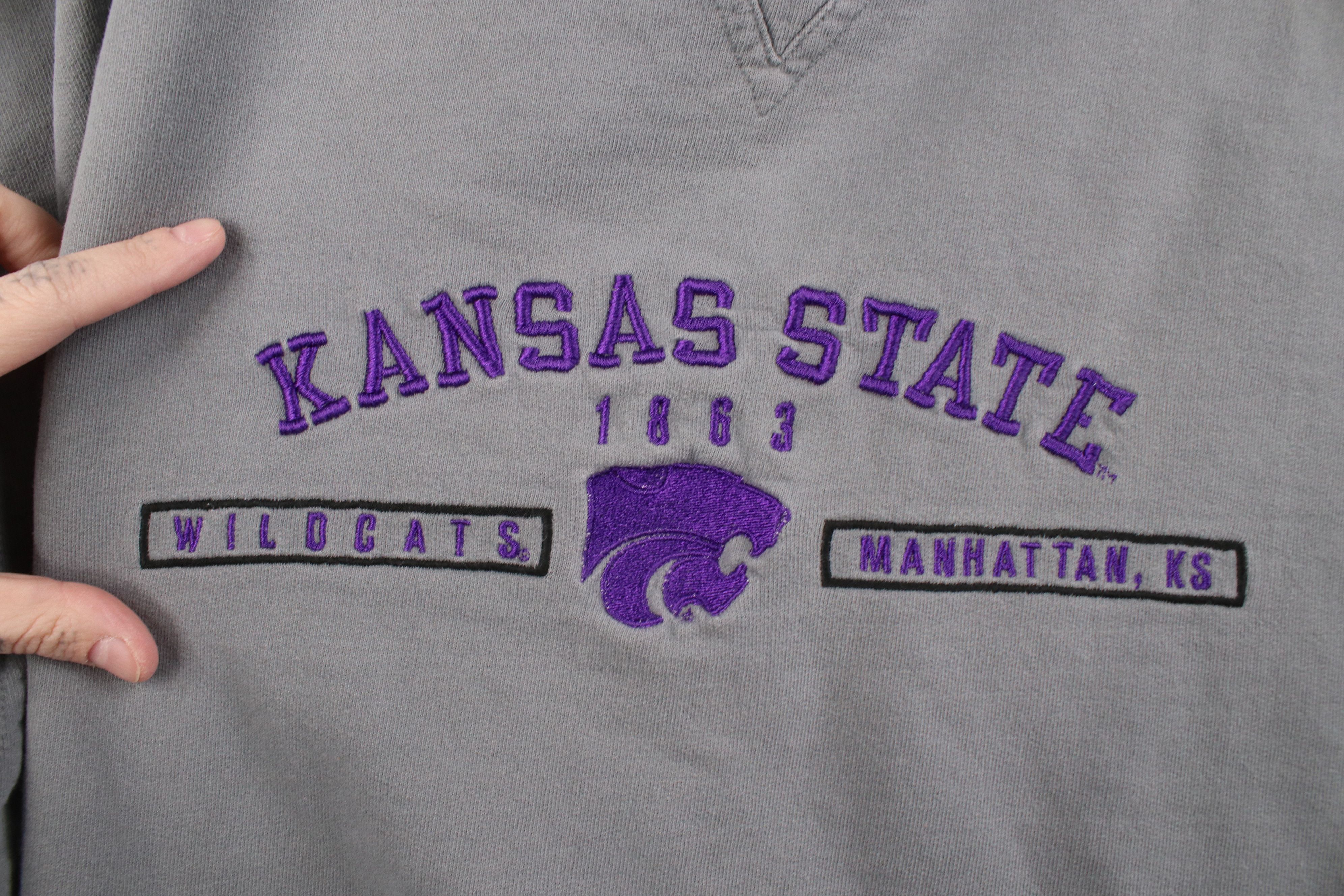 Vintage Vintage 90s Kansas State University Crewneck Sweatshirt Gray Size US XXL / EU 58 / 5 - 4 Thumbnail