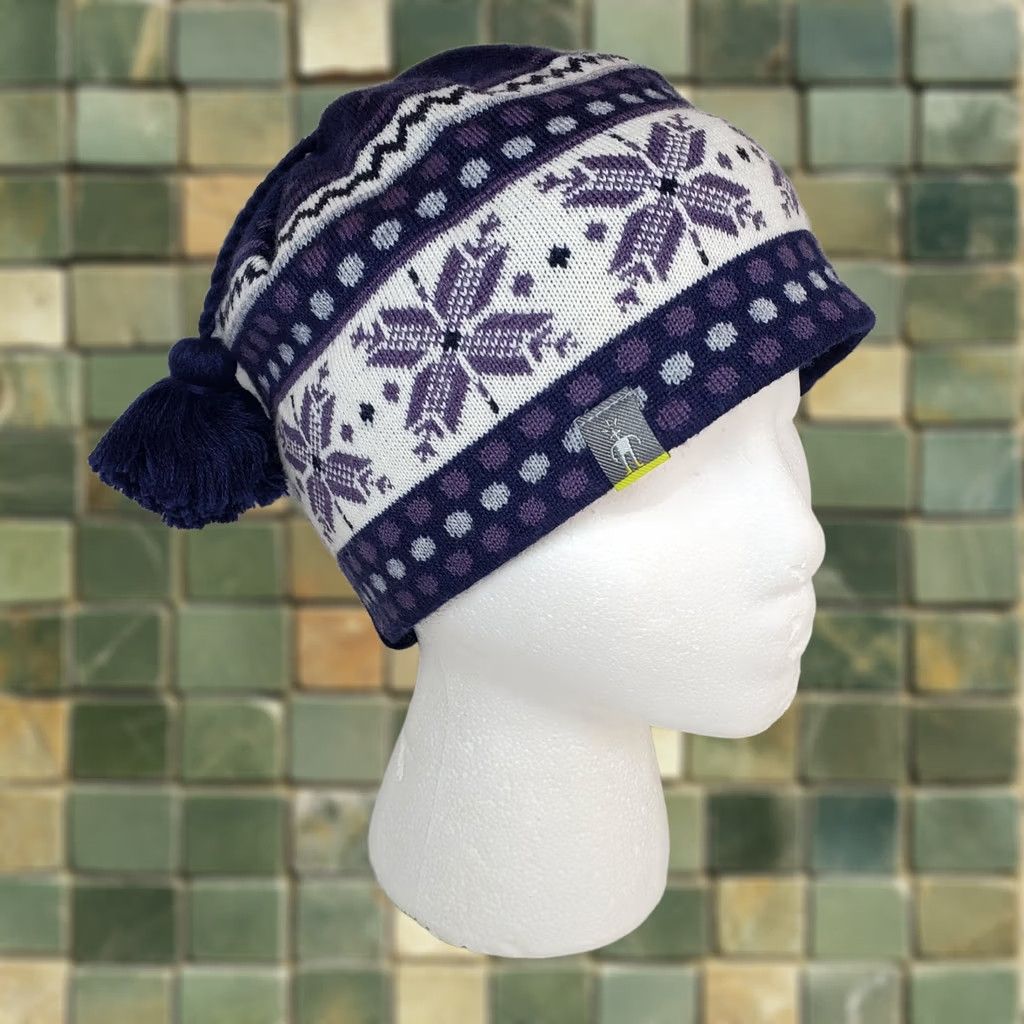 Smartwool Smartwool Nordic Fair Isle Merino Wool Beanie Hat Purple Tassel Pompom Size OS Women Size ONE SIZE - 1 Thumbnail