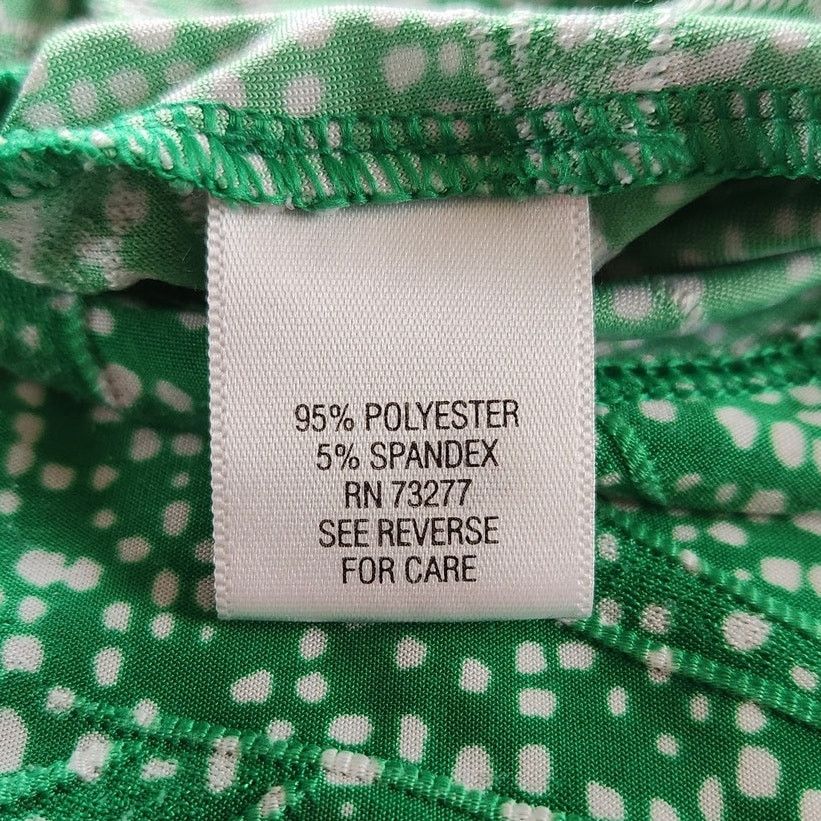 Croft & Barrow Croft & Barrow Women's Plus 1X Blouse Kelly Green Dot Top Size XL / US 12-14 / IT 48-50 - 6 Thumbnail
