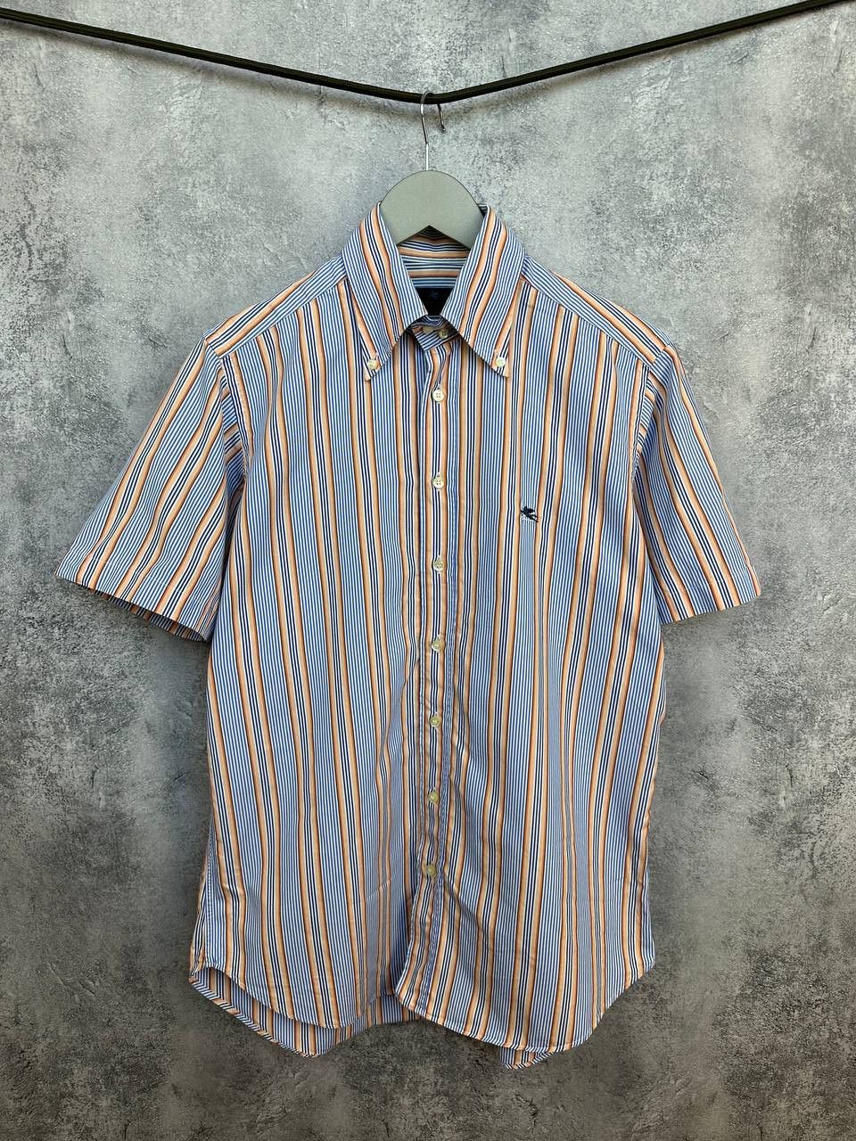 Etro Etro Milano Multicolor Striped Button Down SS Shirt Size US M / EU 48-50 / 2 - 1 Thumbnail