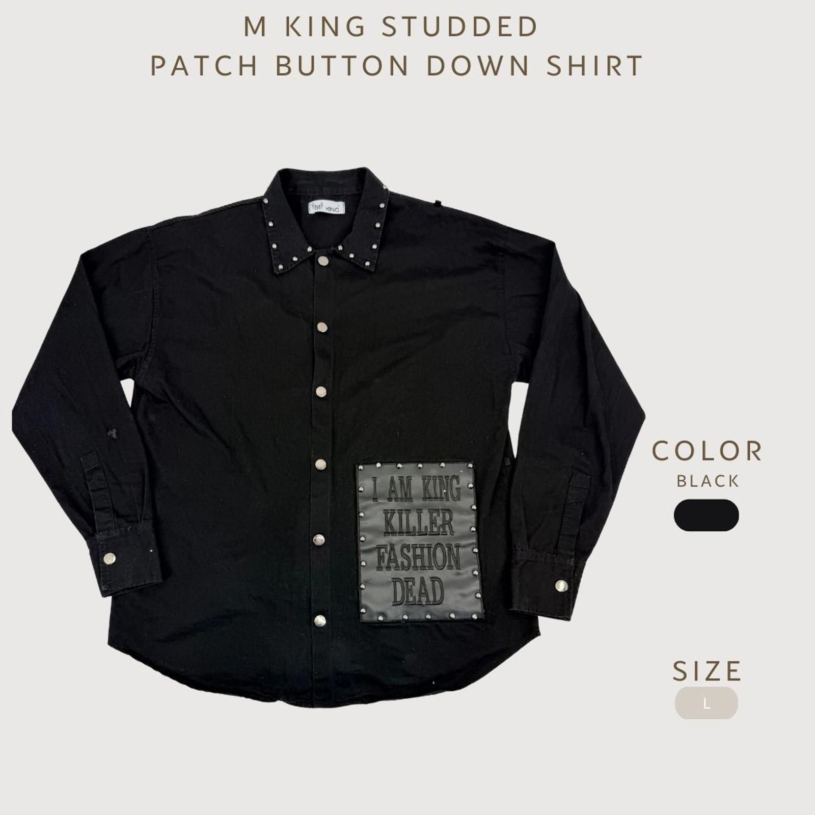Other M. King Studded Patch Button Down Shirt Punk Streetwear L Size US L / EU 52-54 / 3 - 2 Thumbnail