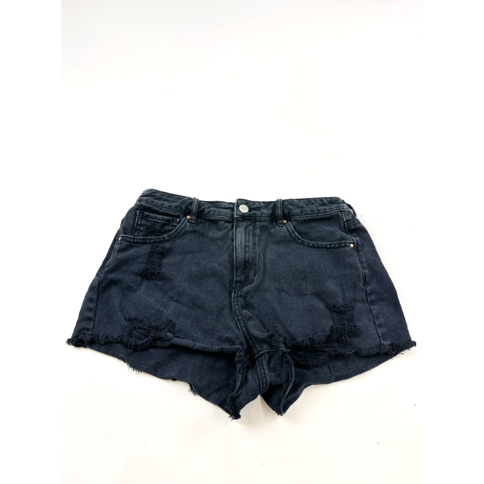 Pacsun Pacsun Shorts Womens 28 Black Denim High Rise Cut-Off Distressed 5-Pocket Button Closure 100% Cotton Festival Casual Summer PacSun Womens) Size 28" / US 6 / IT 42 - 2 Thumbnail