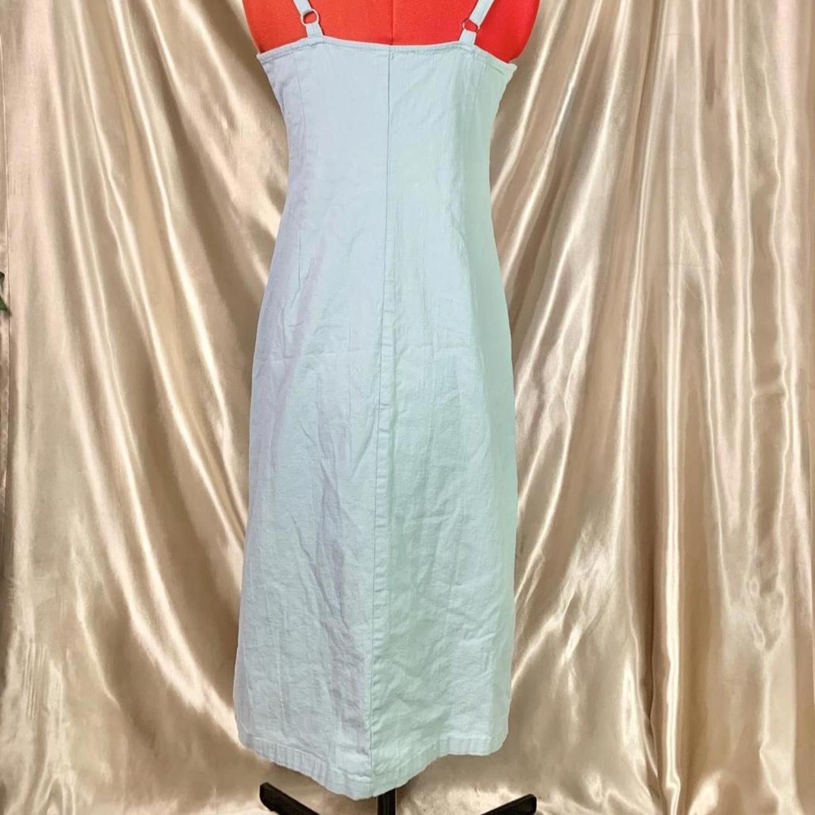 Other Linen preppy sky blue button up maxi dress! Size M / US 6-8 / IT 42-44 - 4 Thumbnail