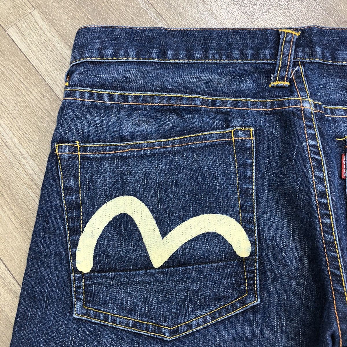 Evisu × Japanese Brand × Vintage 2000s Evisu Donna Pink Logo Faded Blue Jeans Pants Size 29" - 3 Thumbnail