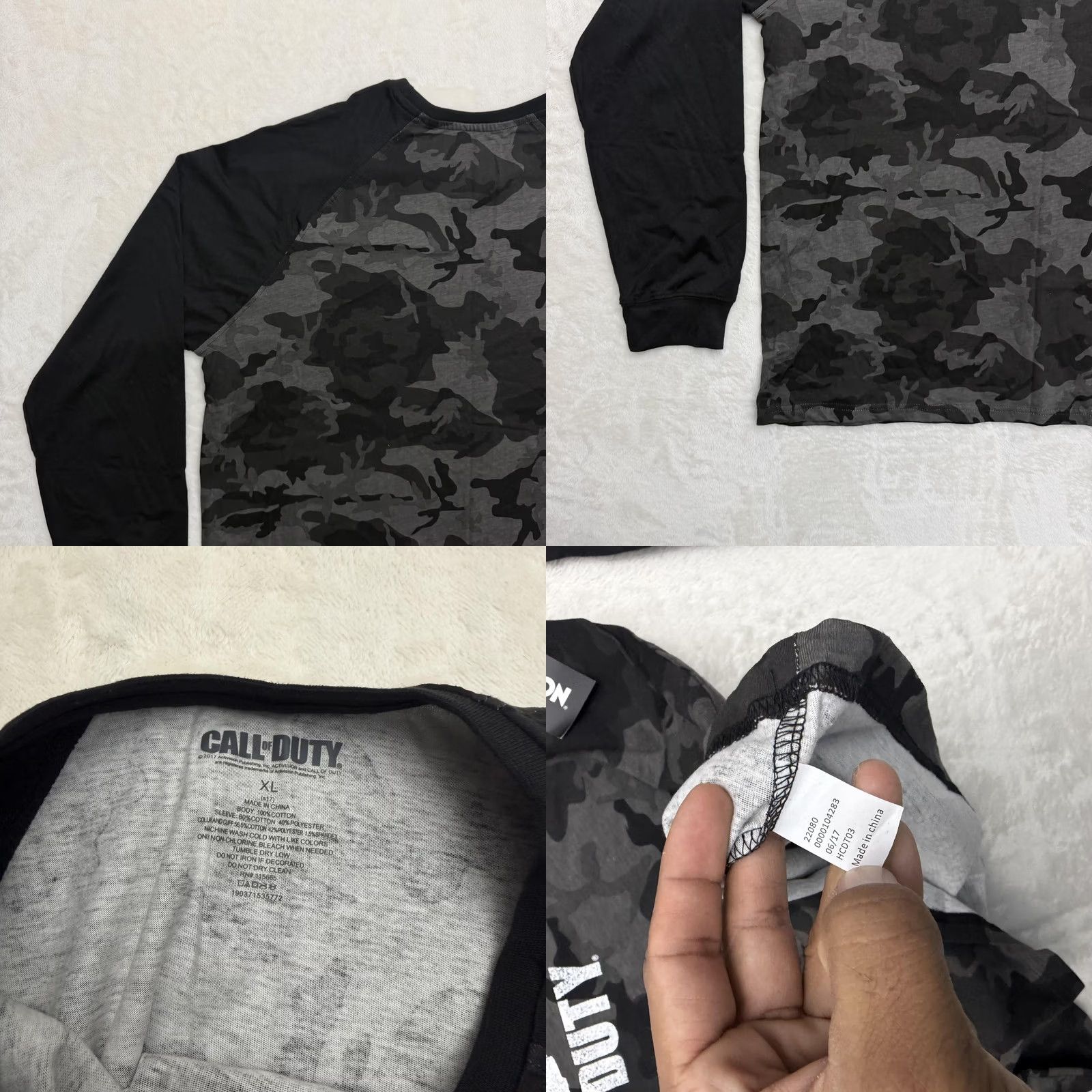 Vintage VINTAGE Call of Duty Skull Camo Shirt Mens XL Gray Black Long Sleeve Graphic Tee Size US XL / EU 56 / 4 - 9 Thumbnail