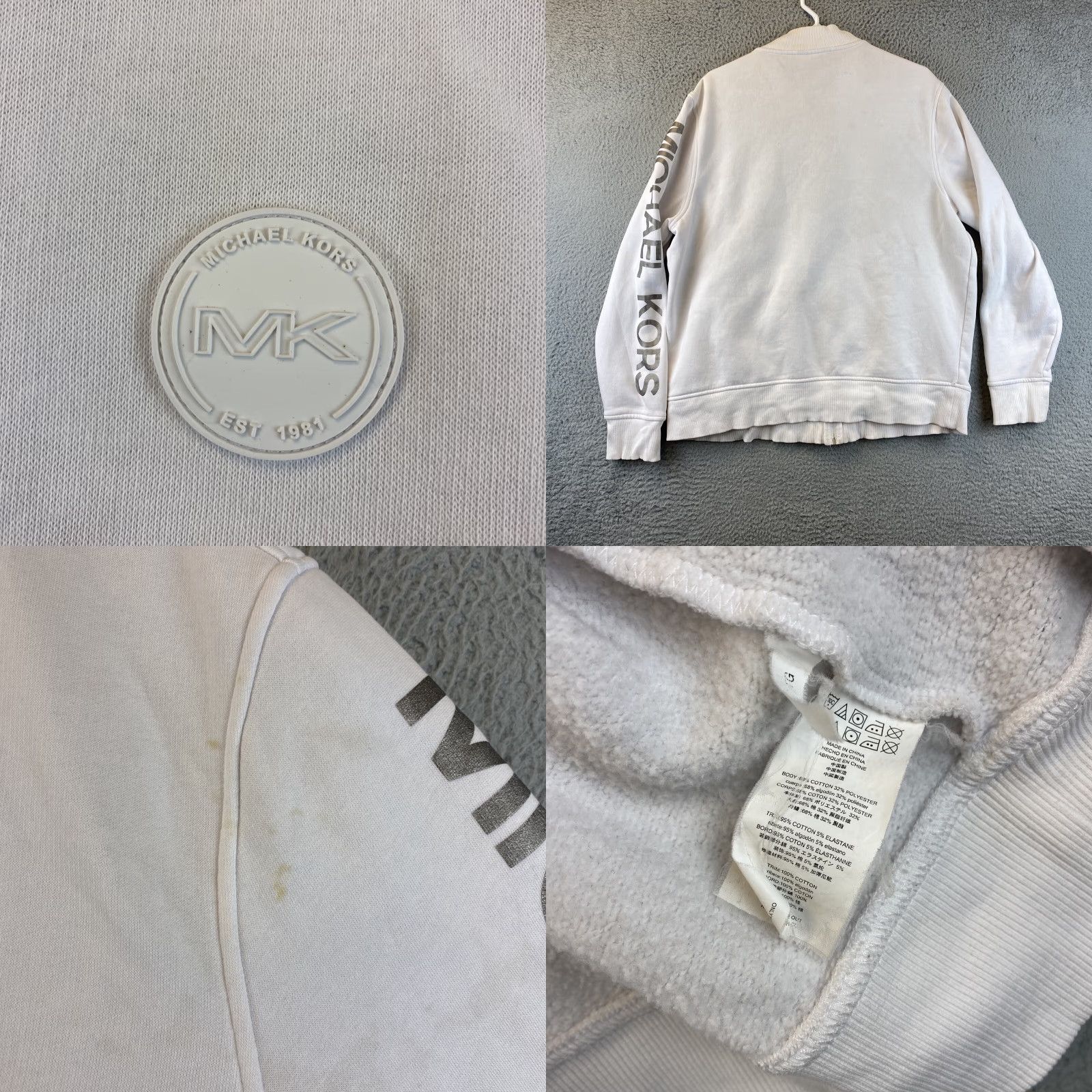 Michael Kors Michael Kors Full Zip Sweater Men's XL White Cotton Casual Business Winter Size US XL / EU 56 / 4 - 8 Thumbnail