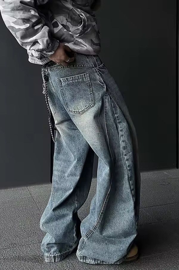 Japanese Brand Vintage Blue Wide Leg Denim Size US 28 / EU 44 - 5 Thumbnail