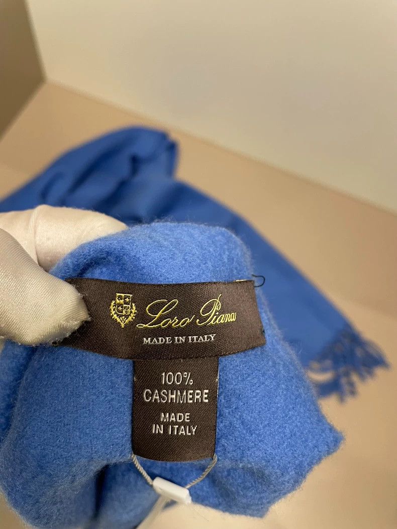 Loro Piana LORO PIANA Blue cashmere scarf Size ONE SIZE - 2 Thumbnail