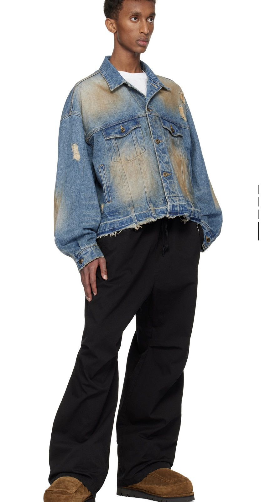 WE11DONE WE11DONE Blue Distressed Denim Jacket Size US XXS / EU 40 - 2 Thumbnail