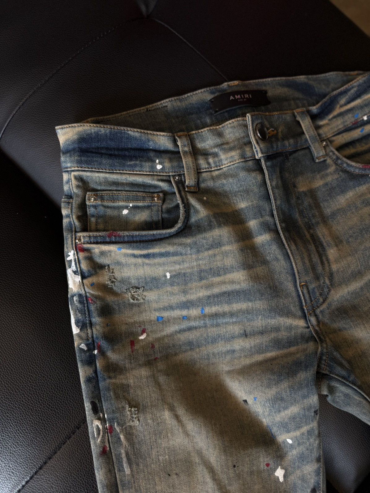Amiri Amiri Blue Jeans Colorful Paint Splatter Size 30 Flawless 🧼 Size US 30 / EU 46 - 8 Thumbnail