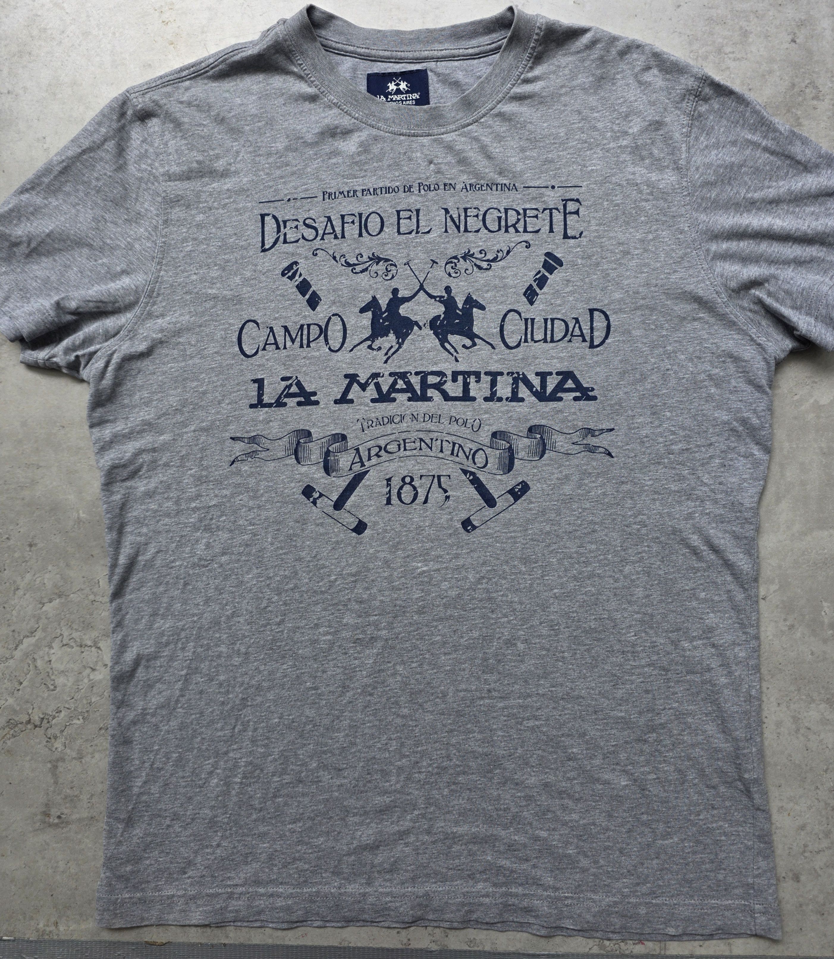 La Martina La Martina t-shirt Size M Grey polo fan Size US M / EU 48-50 / 2 - 3 Thumbnail