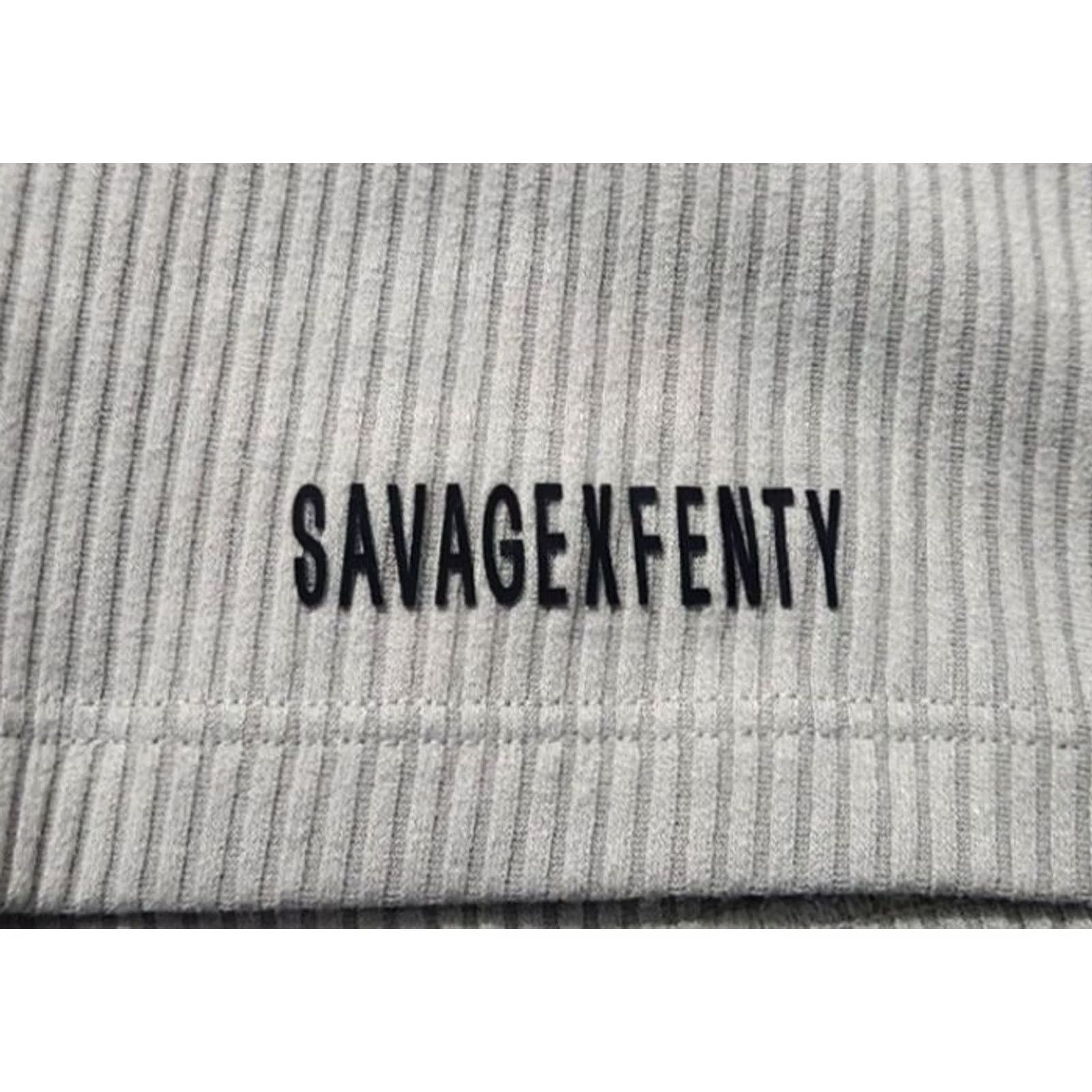 Vintage Savage X Fenty Womens XL Essential Rib Booty Shorts Deep Gray Pull On Elastic Size 40" / US 18 - 3 Thumbnail