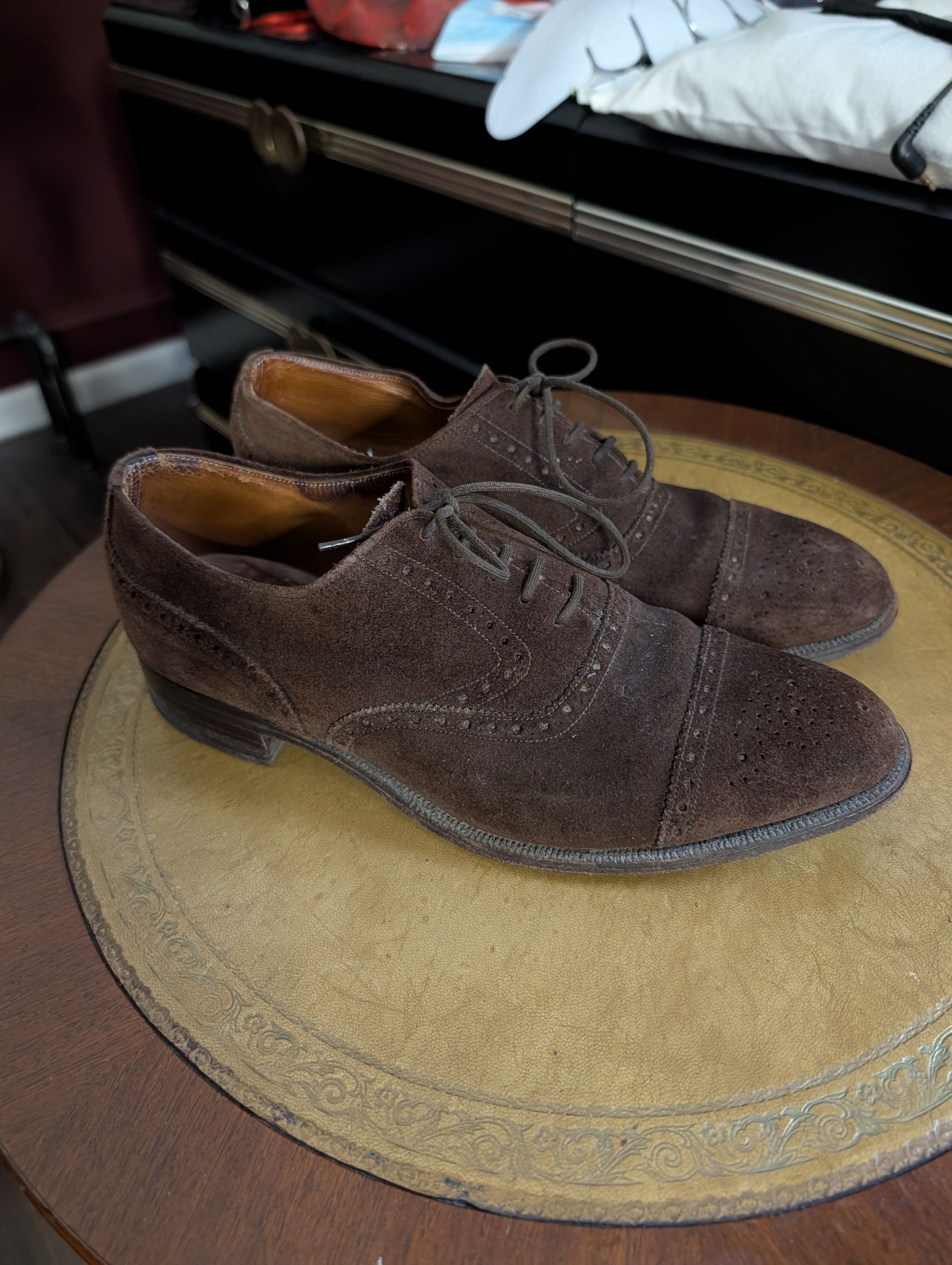 Knightsbridge ALAN MCAFEE Brown suede leather brogues England 8.5 Size US 8.5 / EU 41-42 - 2 Thumbnail