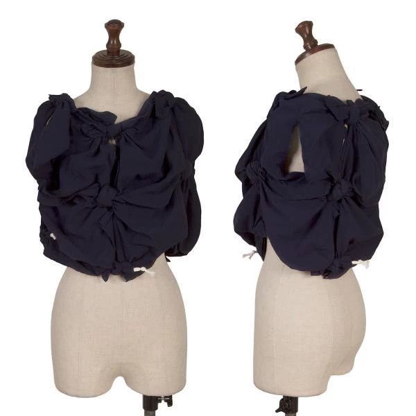 Comme des Garcons COMME des GARCONS Navy Knot Crop Top Size US M / EU 48-50 / 2 - 1 Thumbnail