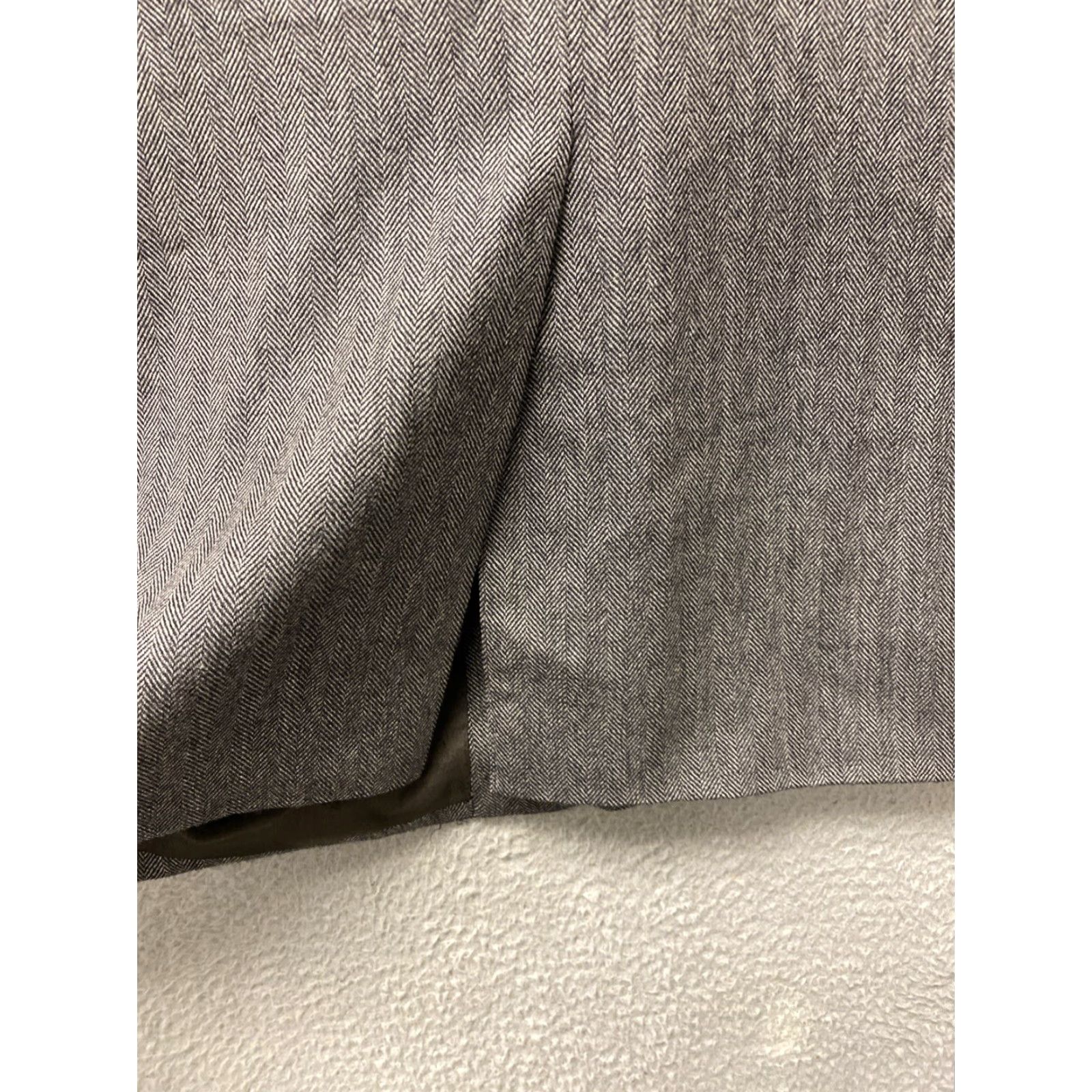 Joseph VINTAGE Joseph & Feiss Gray Wool Blazer Men 44 Regular Herringbone Single-Breasted Suit Jacket Size 44R - 6 Thumbnail