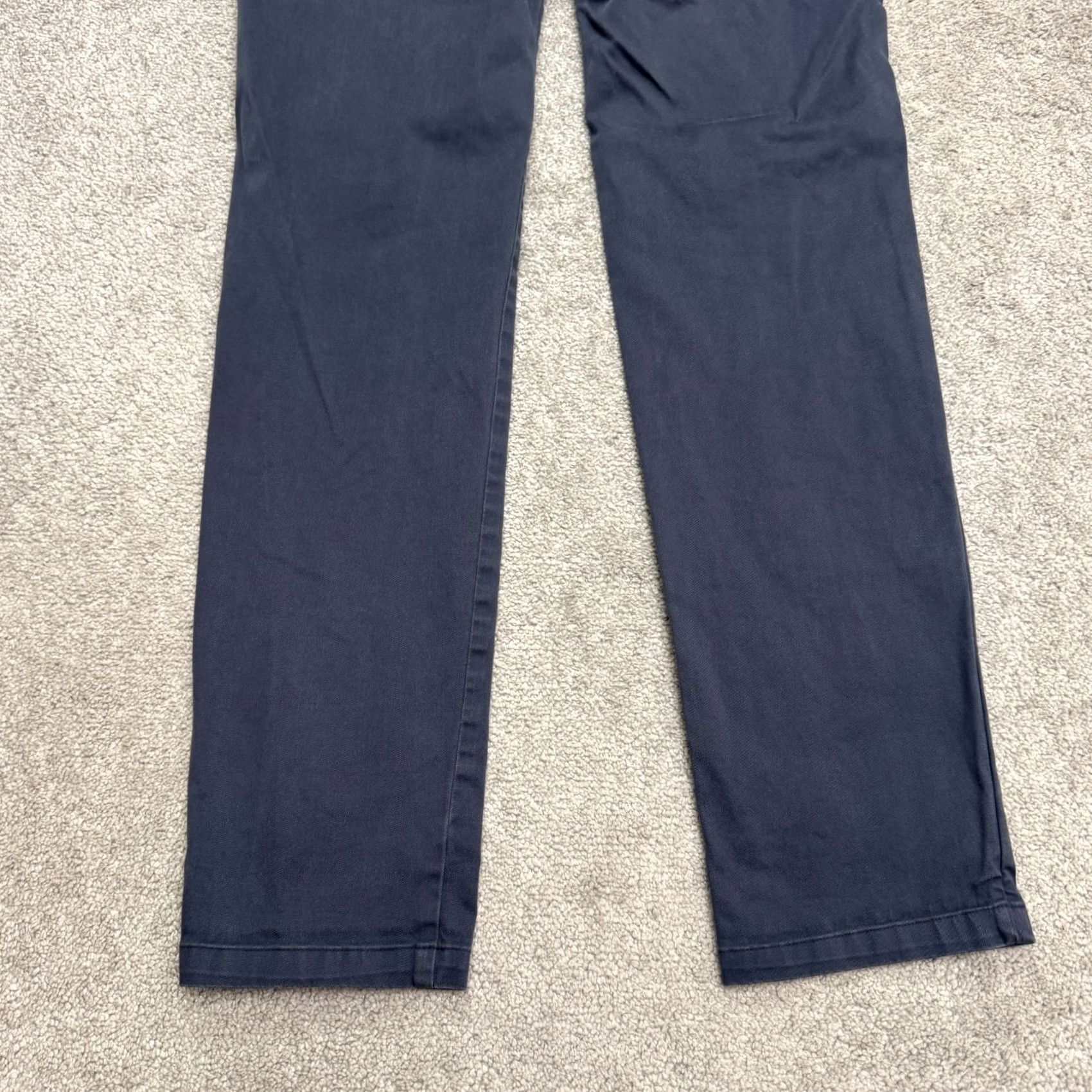 Vintage Hill City Everyday Chino Pants Mens 34x36 Navy Blue Cotton Flat Front Casual Shirt Pants Black? Size US 34 / EU 50 - 4 Thumbnail