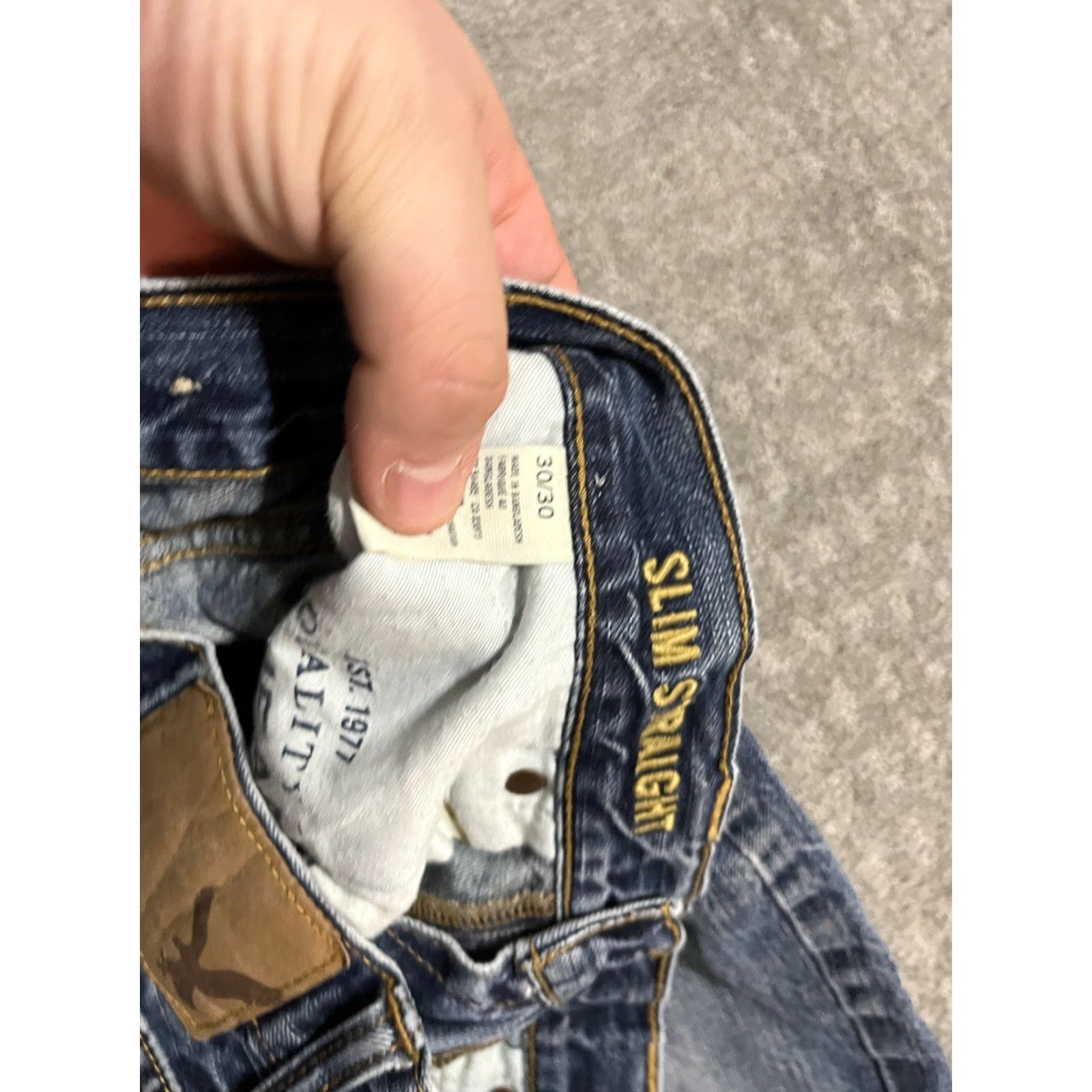 American Eagle Outfitters American Eagle Outfitters Jeans Main Selling Point Slim Straight Denim 30x30 28-30 Inseam Blue 5-Pocket Distressed Leather Logo Belt Loops Mens Jeans Size US 28 / EU 44 - 5 Thumbnail