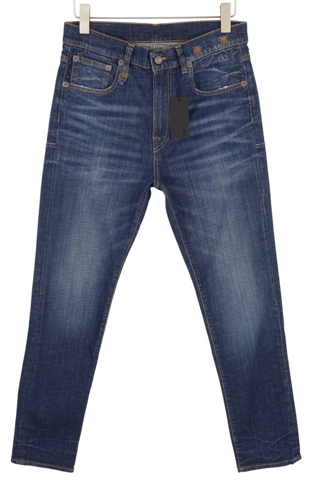 R13 SKATE 33 Howell Indigo Faded Skinny Zip Denim 86229 Size US 33 - 1 Thumbnail
