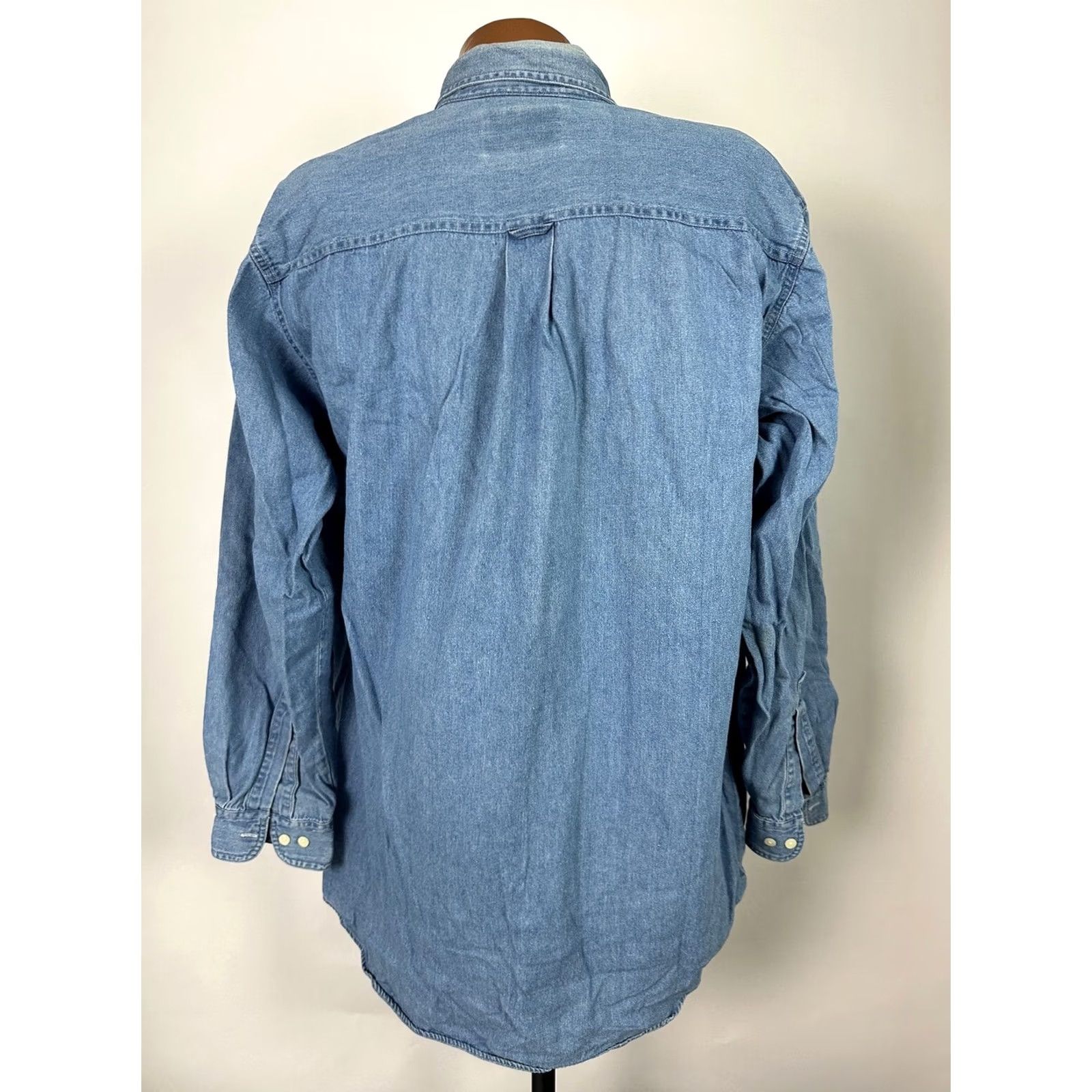 Denime VINTAGE John Ashford Denim Shirt Mens LT Large Tall Long Sleeve 90s Grunge Casual Workwear Button-Up Size US L / EU 52-54 / 3 - 5 Thumbnail