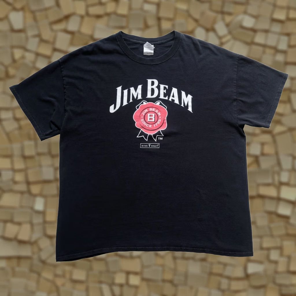 Etro VINTAGE Jim Beam T-Shirt Black 90s Graphic Print XL Men Regular Crew Neck Short Sleeve Size US XL / EU 56 / 4 - 1 Thumbnail