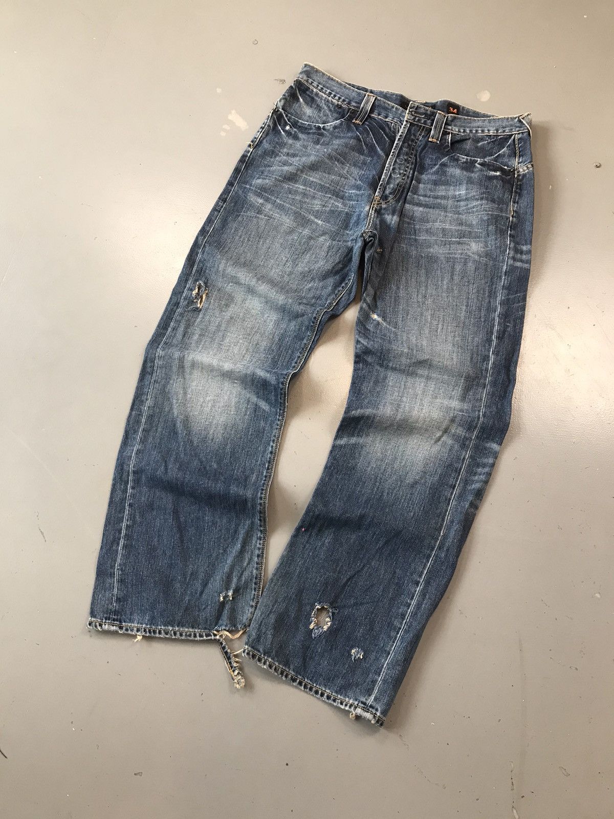 Christian Audigier × Ed Hardy × Vintage Rare Vintage Edhardy baggy fit denim Size US 35 - 2 Thumbnail
