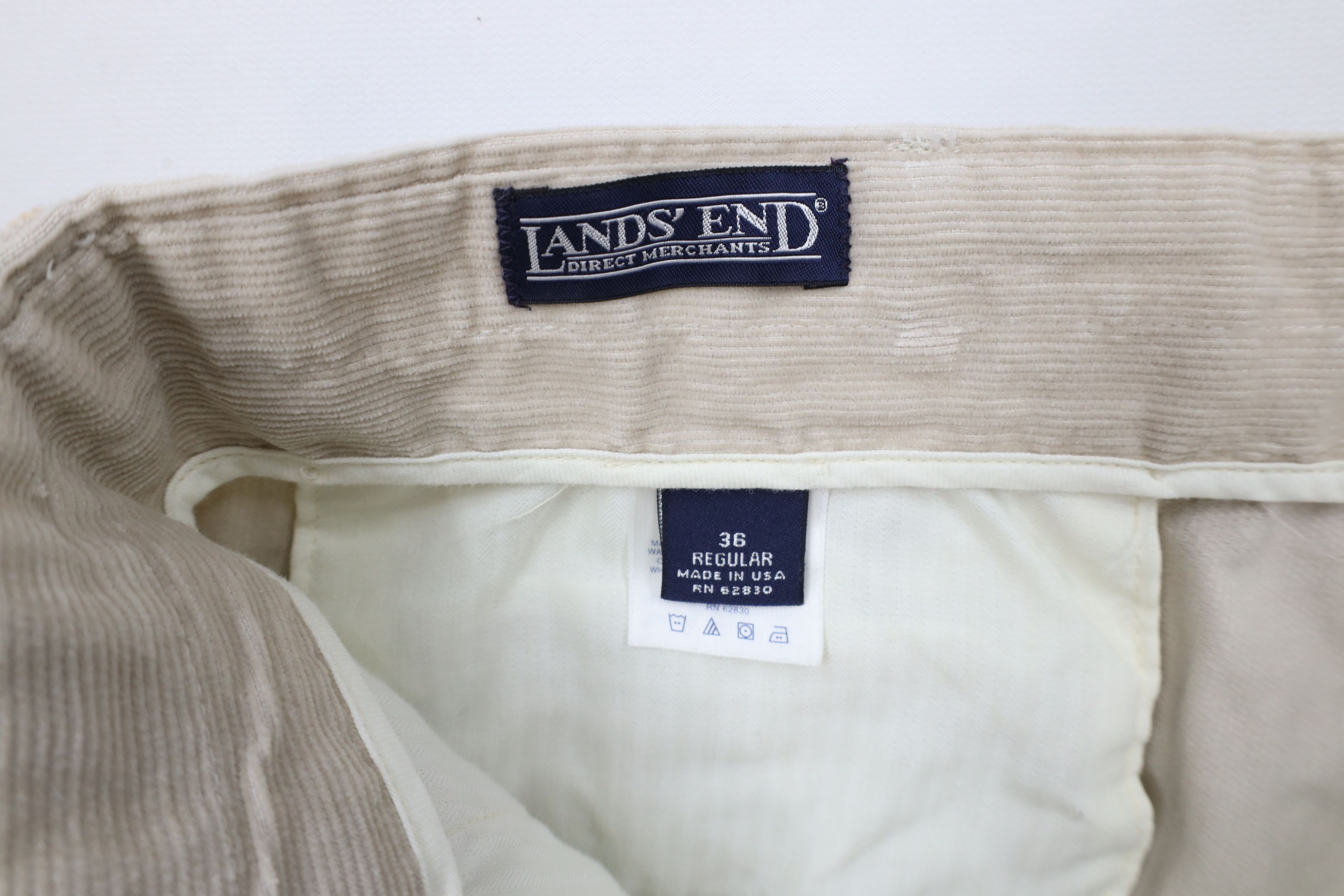 Lands' End × Vintage Vintage 90s Lands End Wide Leg Corduroy Chino Pants USA Size US 36 / EU 52 - 7 Thumbnail