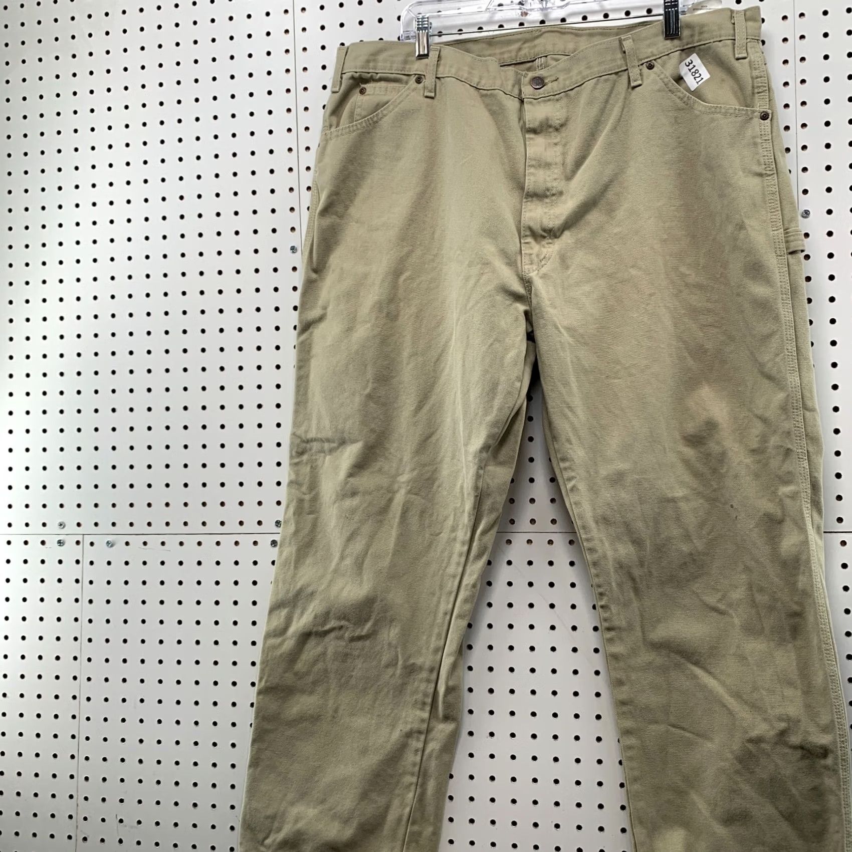 Dickies VINTAGE Dickies Carpenter Pants Mens 41X30 Beige Canvas Workwear Size US 42 / EU 58 - 5 Thumbnail