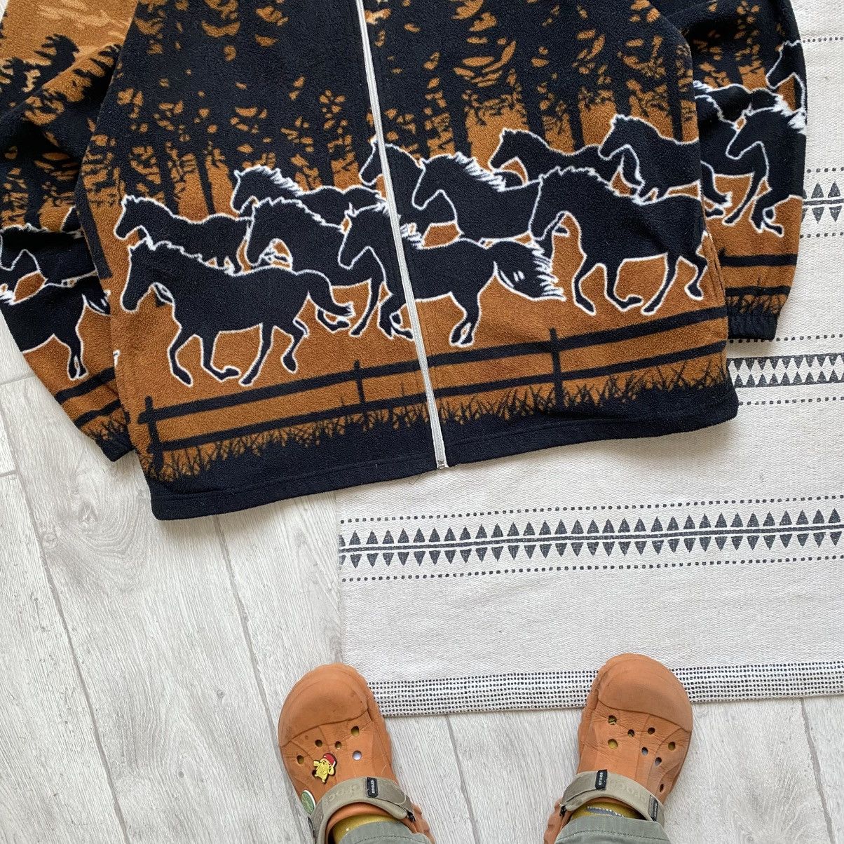 The Mountain 🐎Vintage 90's Horse Print Fleece Jacket Light Y2K polar Size US XL / EU 56 / 4 - 3 Thumbnail