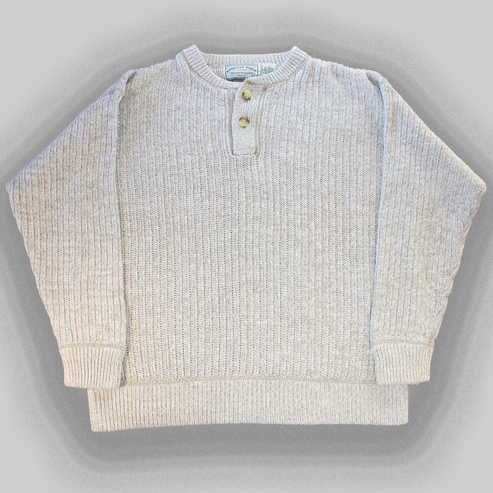 American Eagle Outfitters Vintage 90's American Eagle White Knit Sweater Size US L / EU 52-54 / 3 - 1 Thumbnail